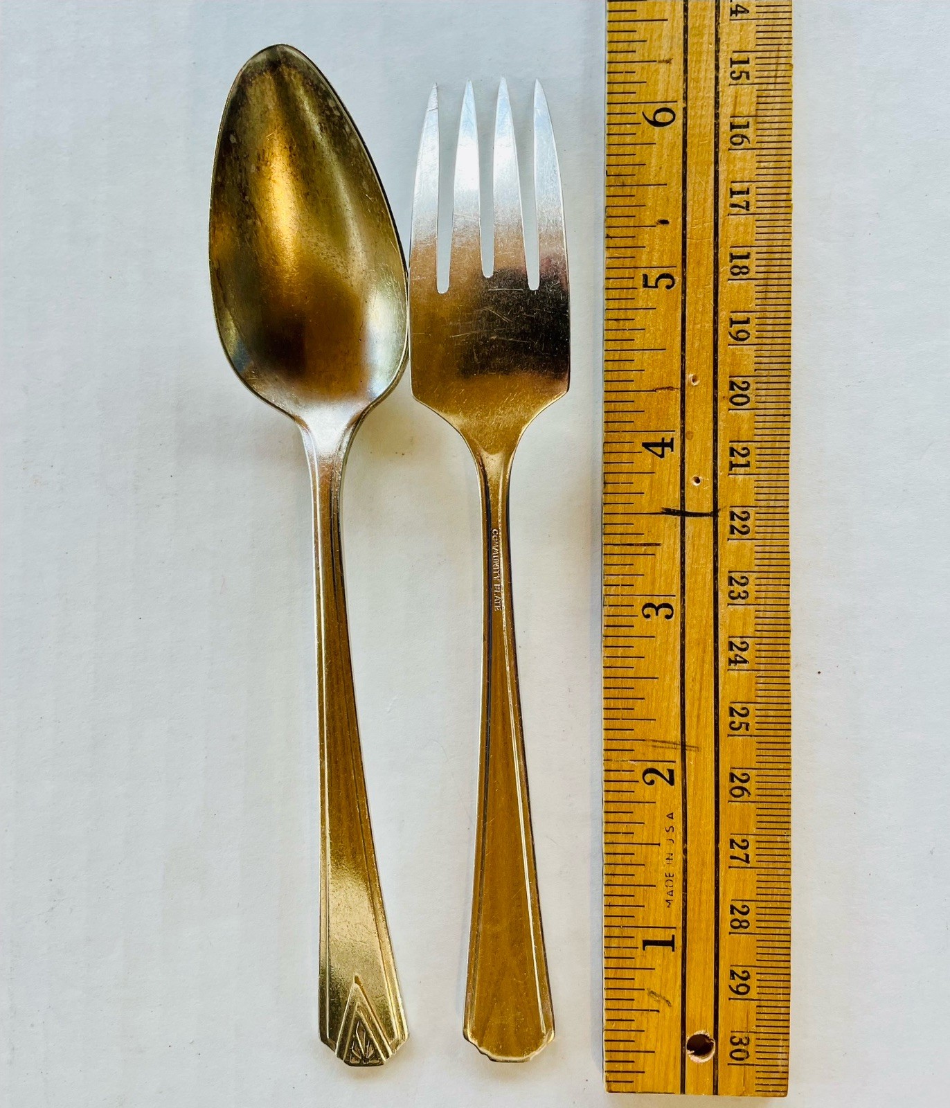 Vintage Oneida Community Plate Silverware Noblesse 1930 Art Deco 5 Forks 1 Spoon