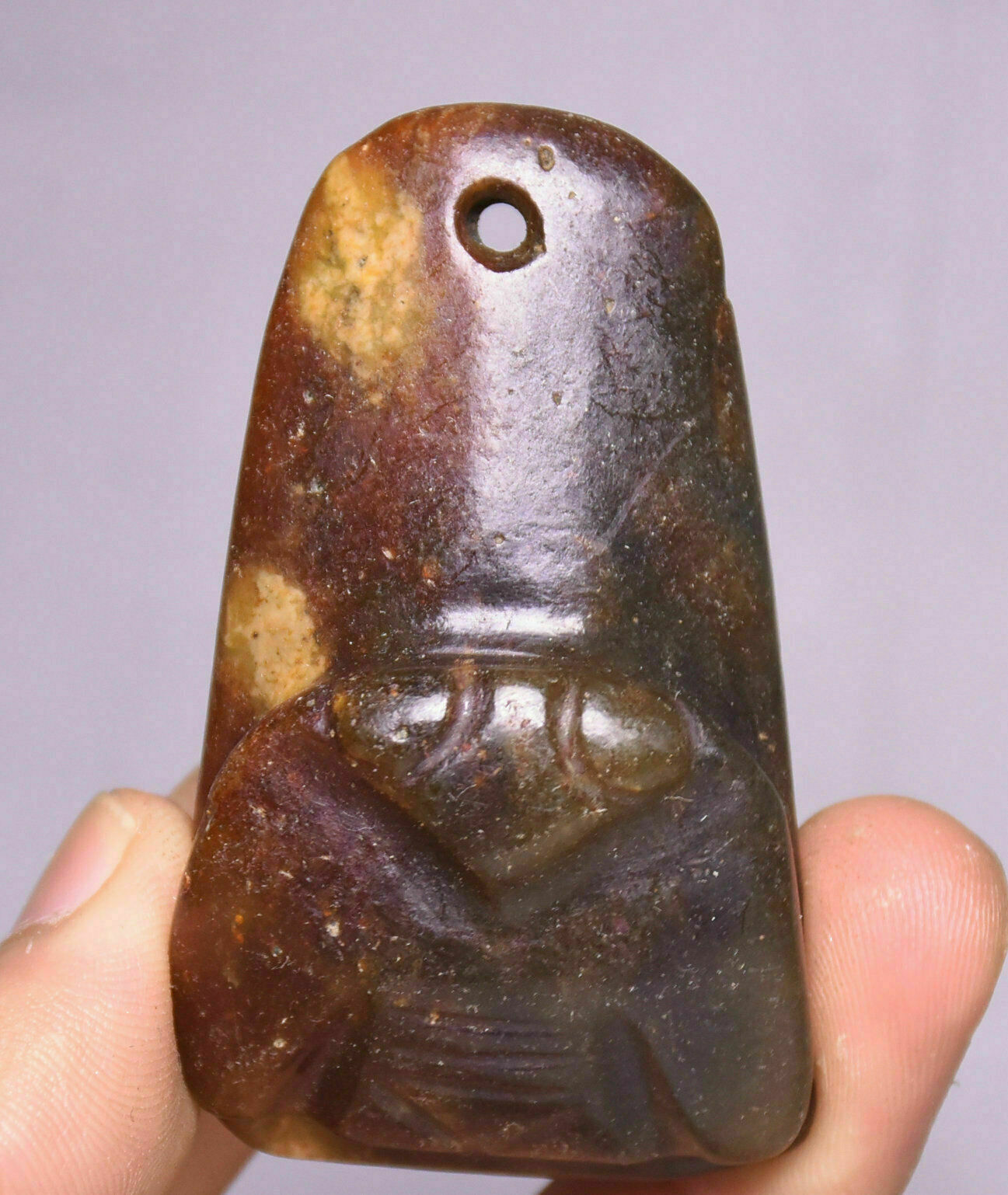 6cm China Hongshan Culture Old Jade Carving Eagle Bird Token Amulet Pendant