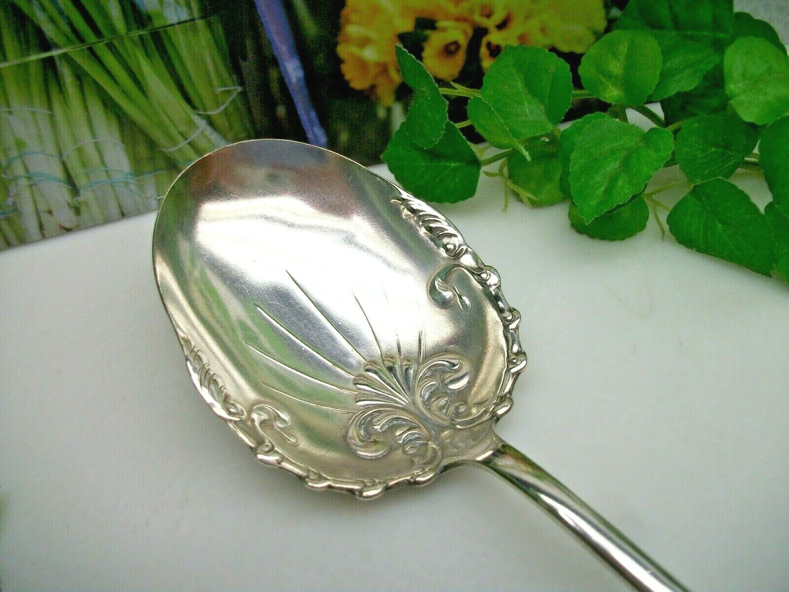 Antique Anchor Rogers SHELL Silverplate Casserole or Berry Serving Spoon 1890