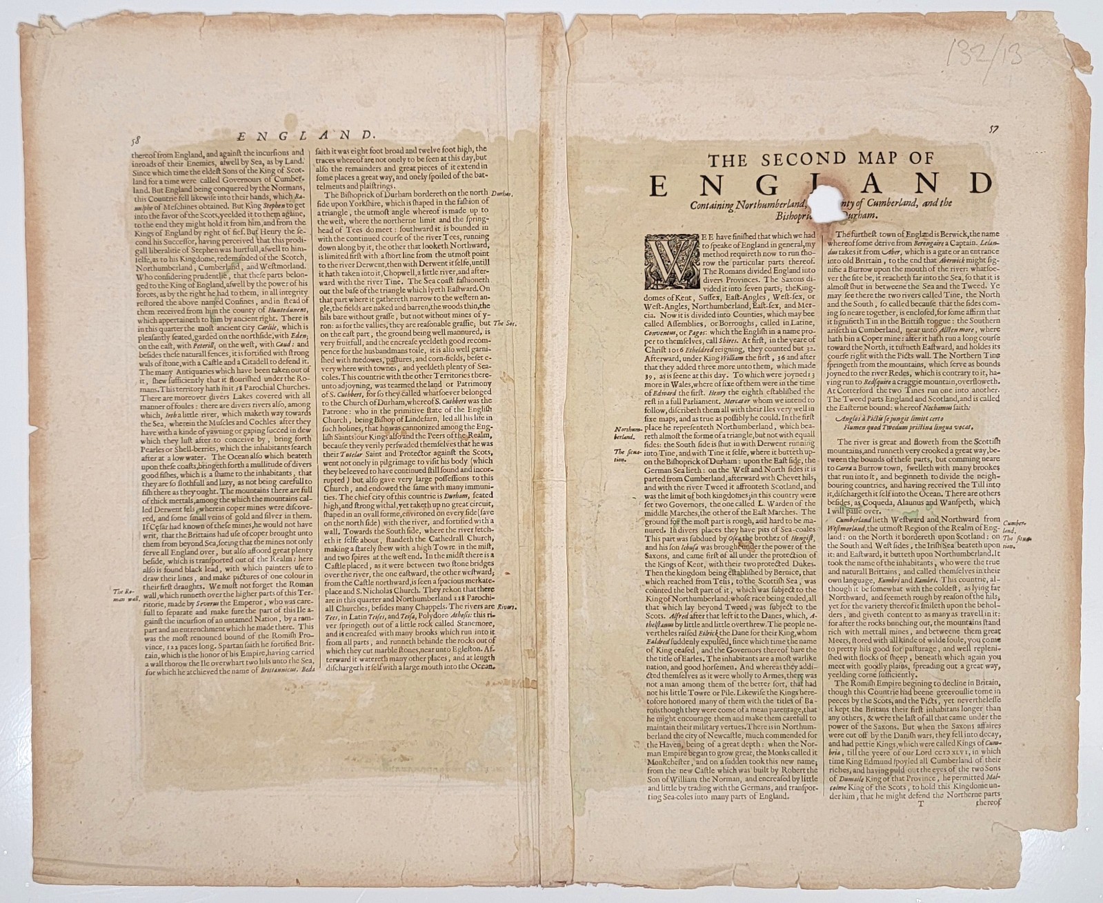 Northumbria, Cumberland & Durham – Mercator–Hondius / Janssonius – Early 17th-C