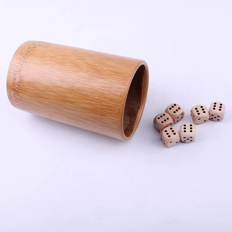 Large Bamboo Dice Cup Shaker Lid Wooden Dice Box Bar Game Gambling Dice Roller