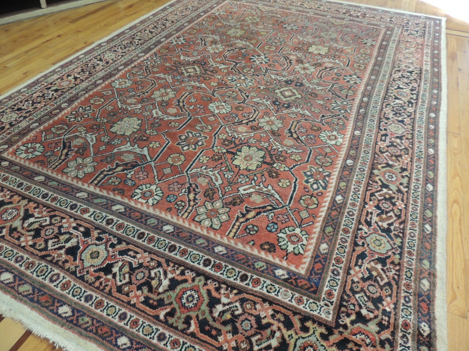 8×10 7×10 Antique Mahal Oriental Area Rug wool rust green beige