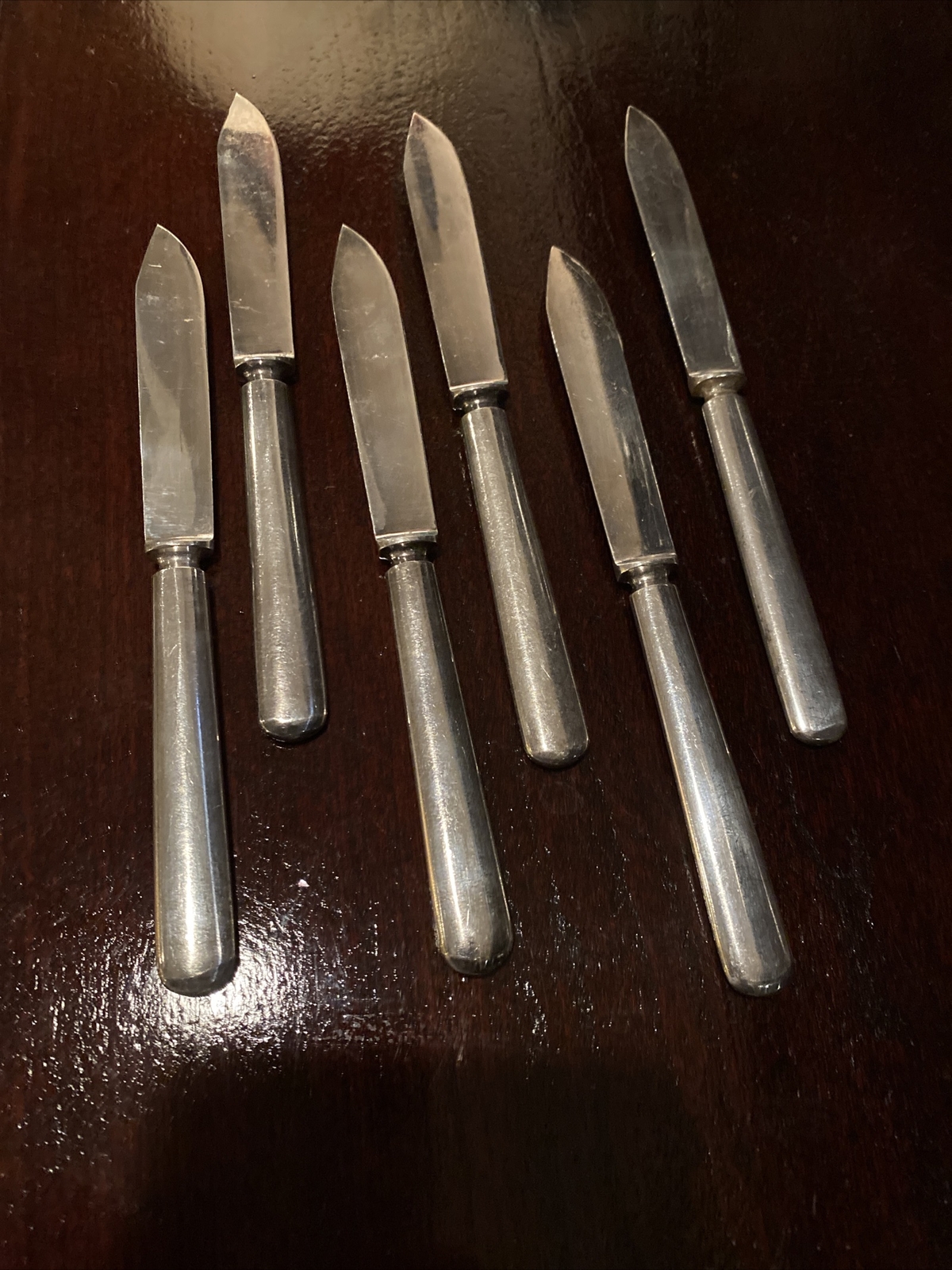 SET of 6 SILVER PLATED KNIVES DESSERT/FRUIT KNIVES by Wm.Rogers & Son
