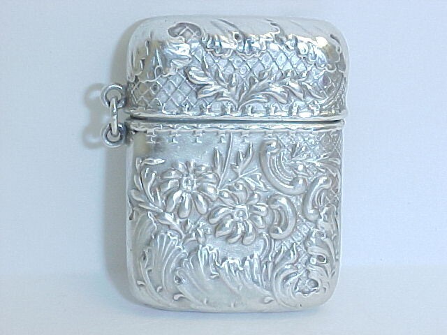 CIRCA 1890 R. WALLACE & SONS SILVER & SILVER GILT MATCH SAFE R.W.&S #4 STAGHEAD