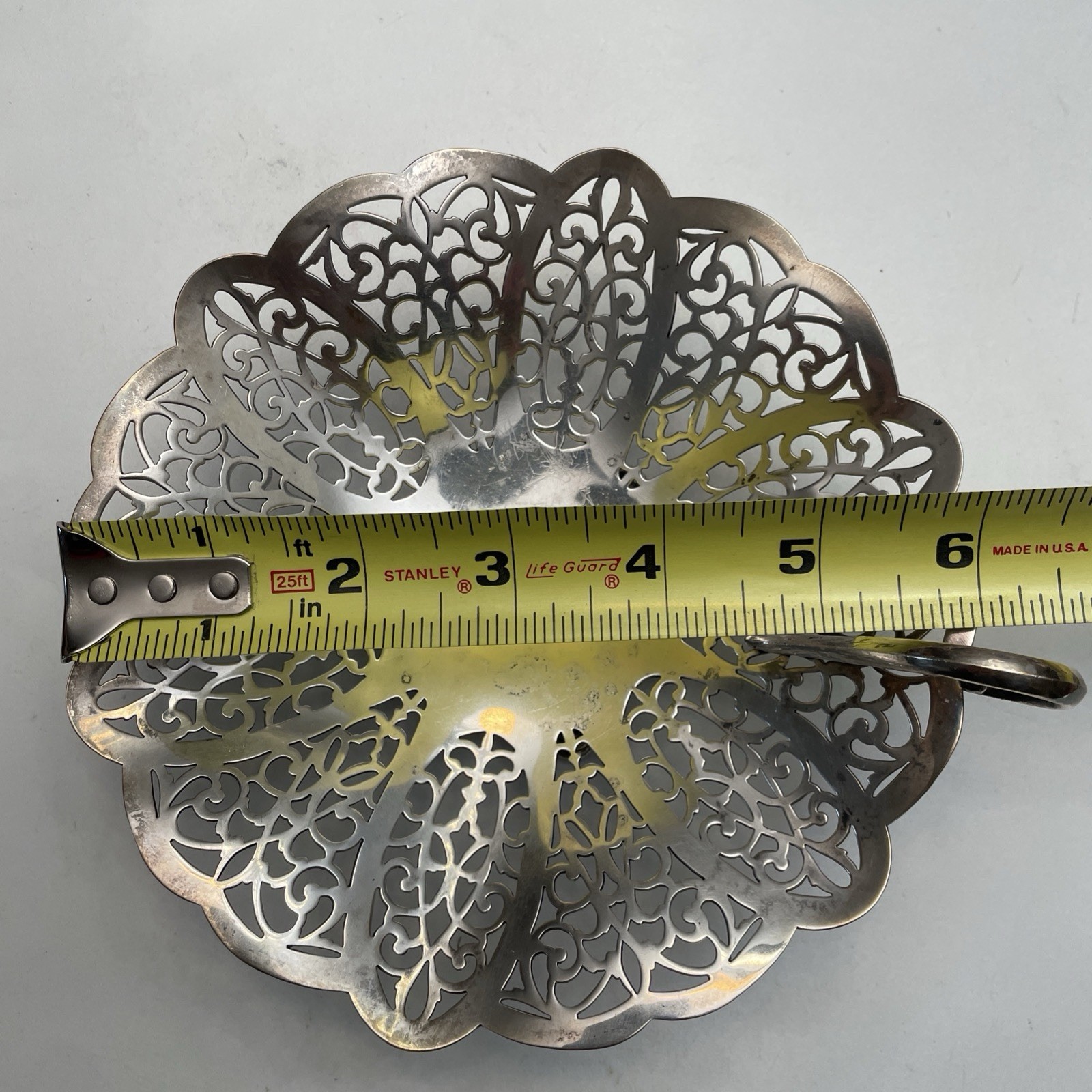 Lovelace International Silver Vintage Silverplate Candy Trinket Dish 6″ W/Handle