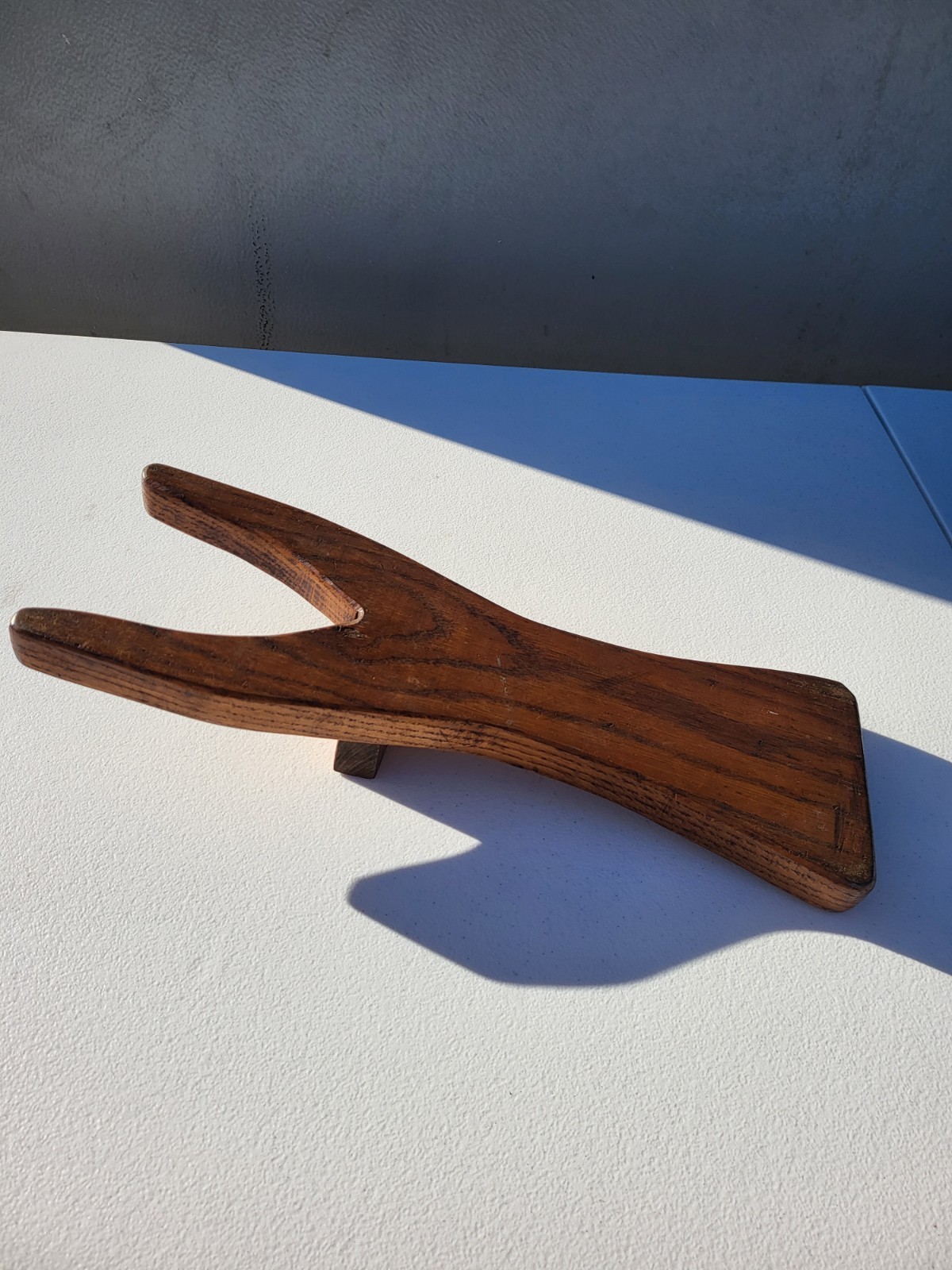 Primitive Antique Rustic Oak Hand Made Boot Jack 1880- 1930 A Piece of History
