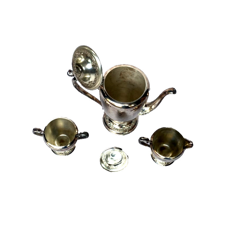 VTG Rogers & Bro Silver Plate Coffee Tea Pot 2301 Sugar Bowl 2303 Creamer 2304