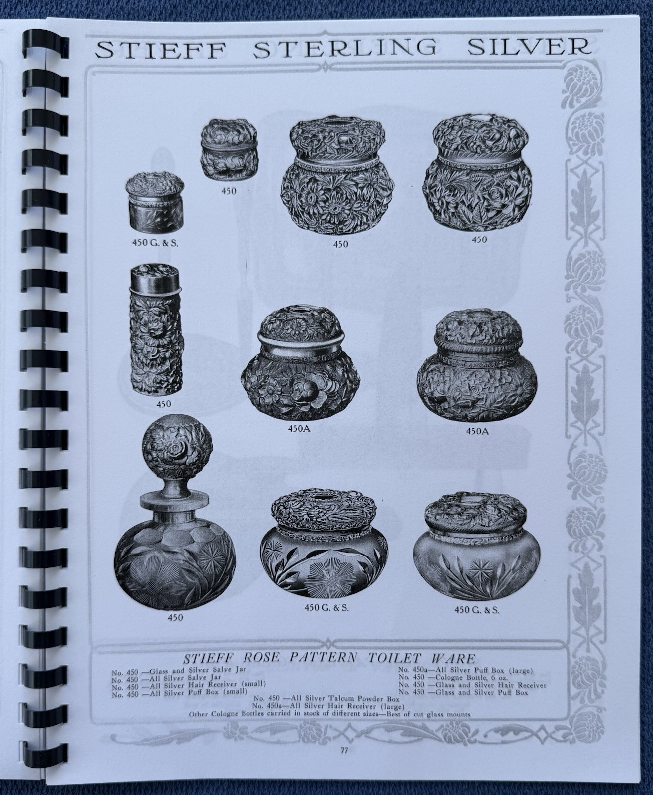 86 Page 1920 Stieff Rose Sterling Silver Catalog Photocopy 225 Items Pictured
