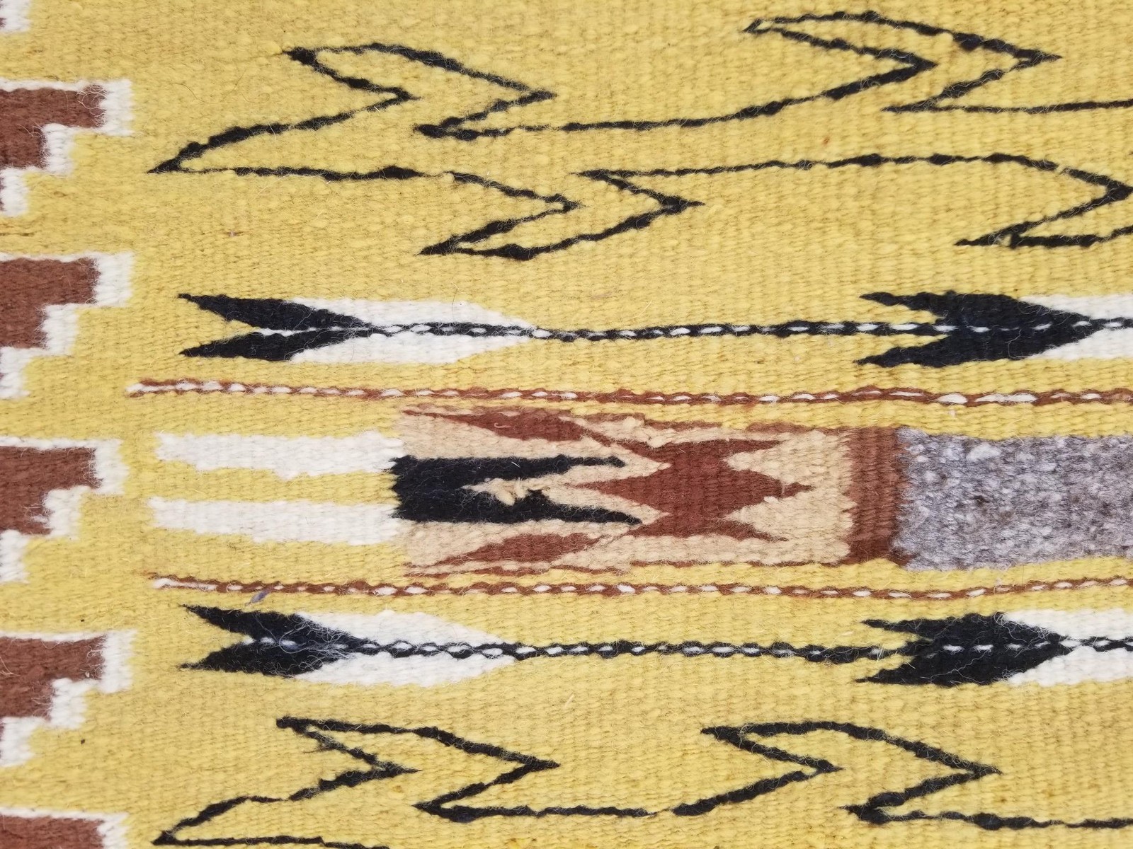 Vintage Handmade Native American Navajo Yei Wool Multicolor Rug 130 x 79 cm