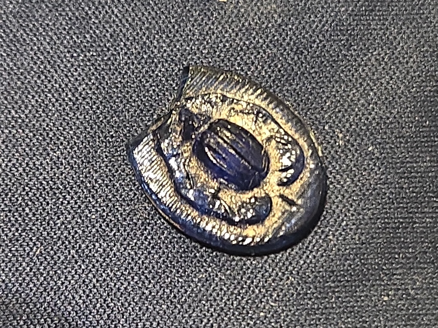Vinta Blue Glass Beetle Intaglio From Ring/pendant? Please See Description LA18m