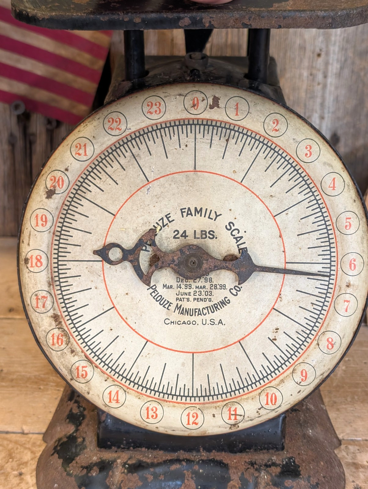 Antique 1903 Rustic Farmhouse Kitchen Scale Patriotic American Eagle Image WORKS