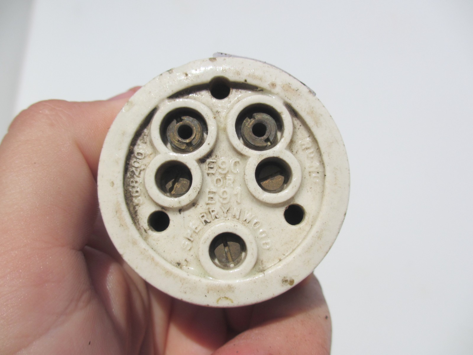 Antique Brass & Ceramic Light Switch Old Dolly Toggle Victorian Jelly Mould