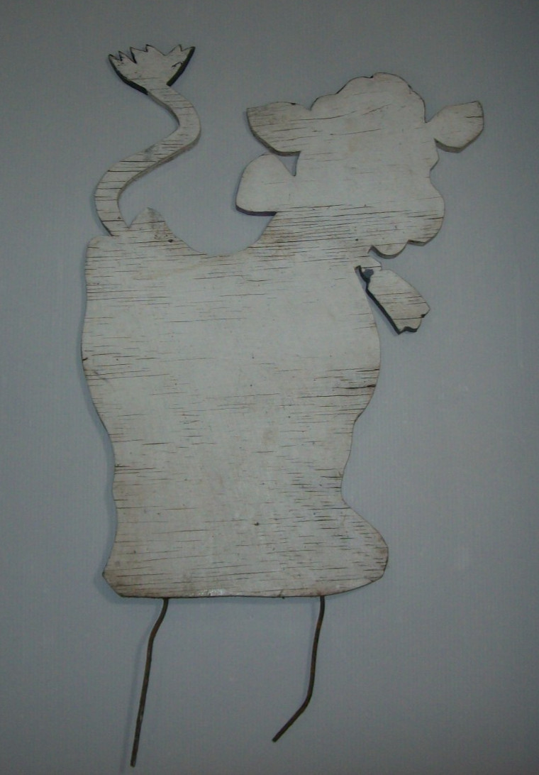 Large Vintage COW Wood Folk Art Lawn Art Yard Art Garden Decor