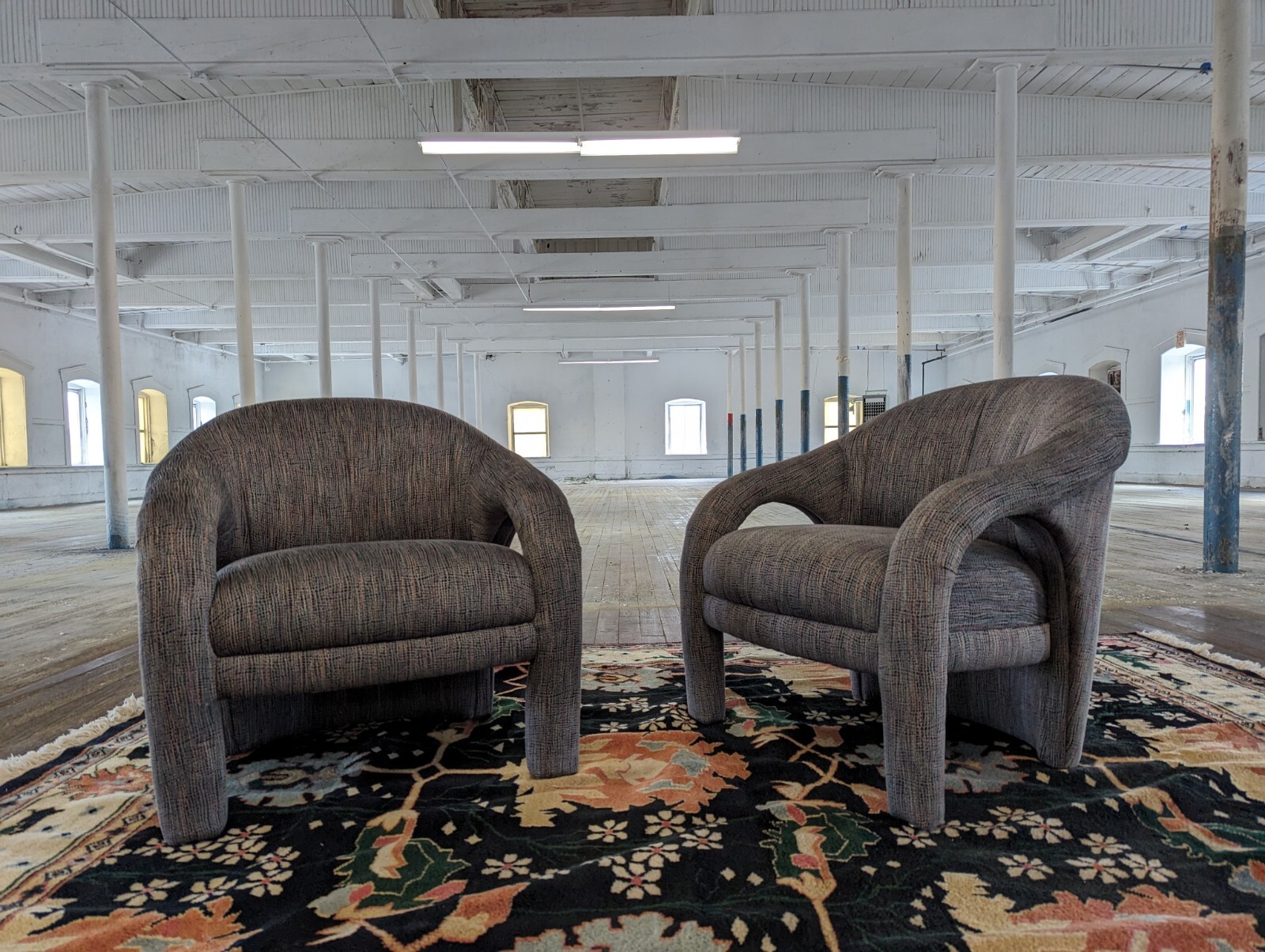 PAIR Weiman VLADIMIR KAGAN Sculptural Lounge Accent Chairs modernist mcm pomo