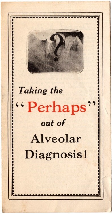 Cameron’s Dental Diognostoset, Small Doublefold Add Brochure, 1923