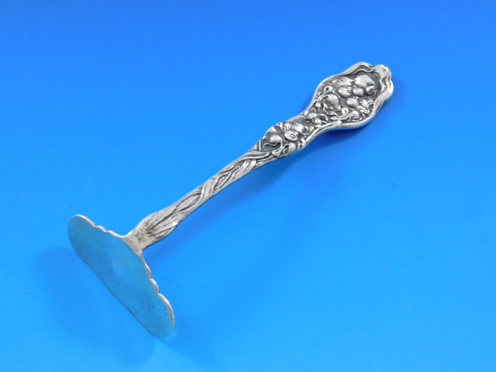 Cupid’s Nosegay By Unger Sterling Silver Baby Food Pusher 4″ Original Nouveau