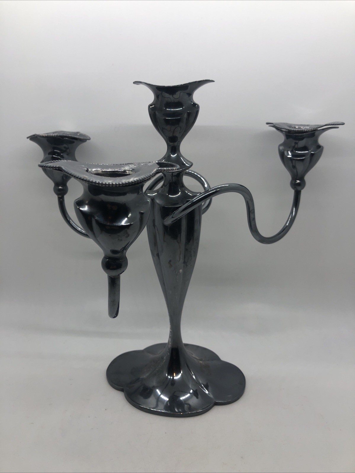 Silver City Plate Co. Candelabra Art Nouveau Twisted 4 Light Arm Meriden CT.