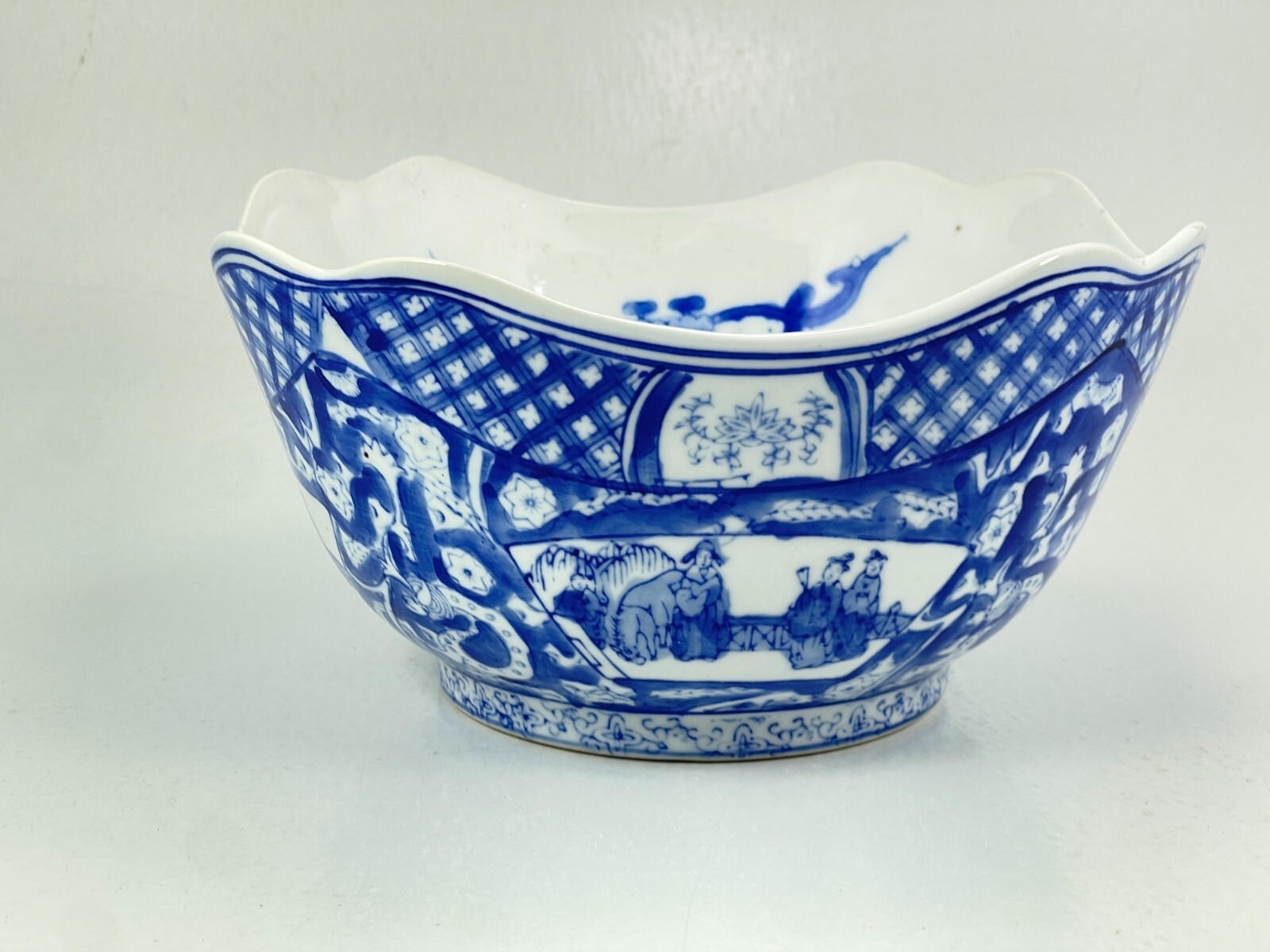 Vintage Antique 1725-1735 Chinese Yongzheng Qing Dynasty Bowl Cobalt Blue White