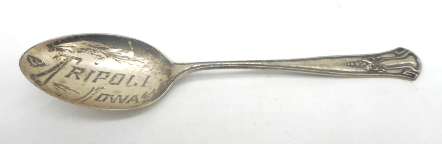 Vintage STERLING SILVER Souvenir Advertising Spoon – TRIPOLI IOWA IA 11 grams