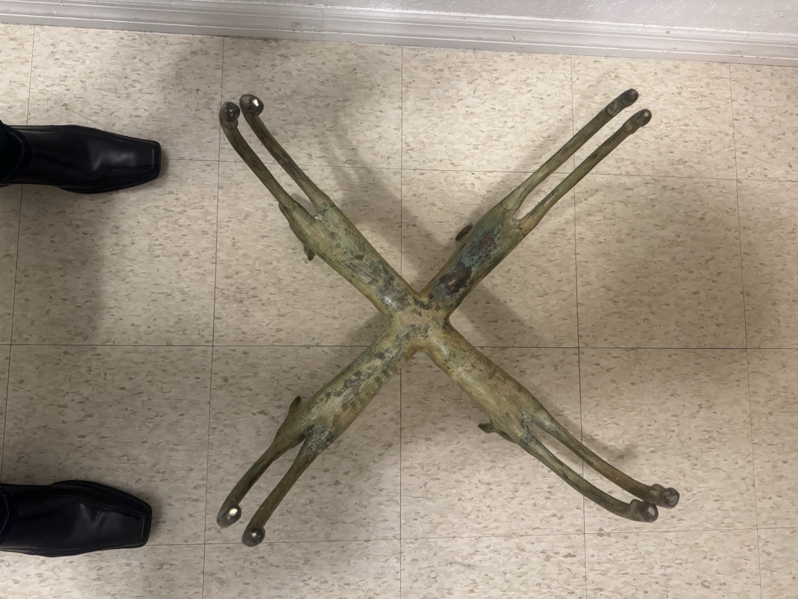 RARE EXQUISITE DEER FORM COFFEE TABLE IN ARMAND-ALBERT RATEAU STYLE