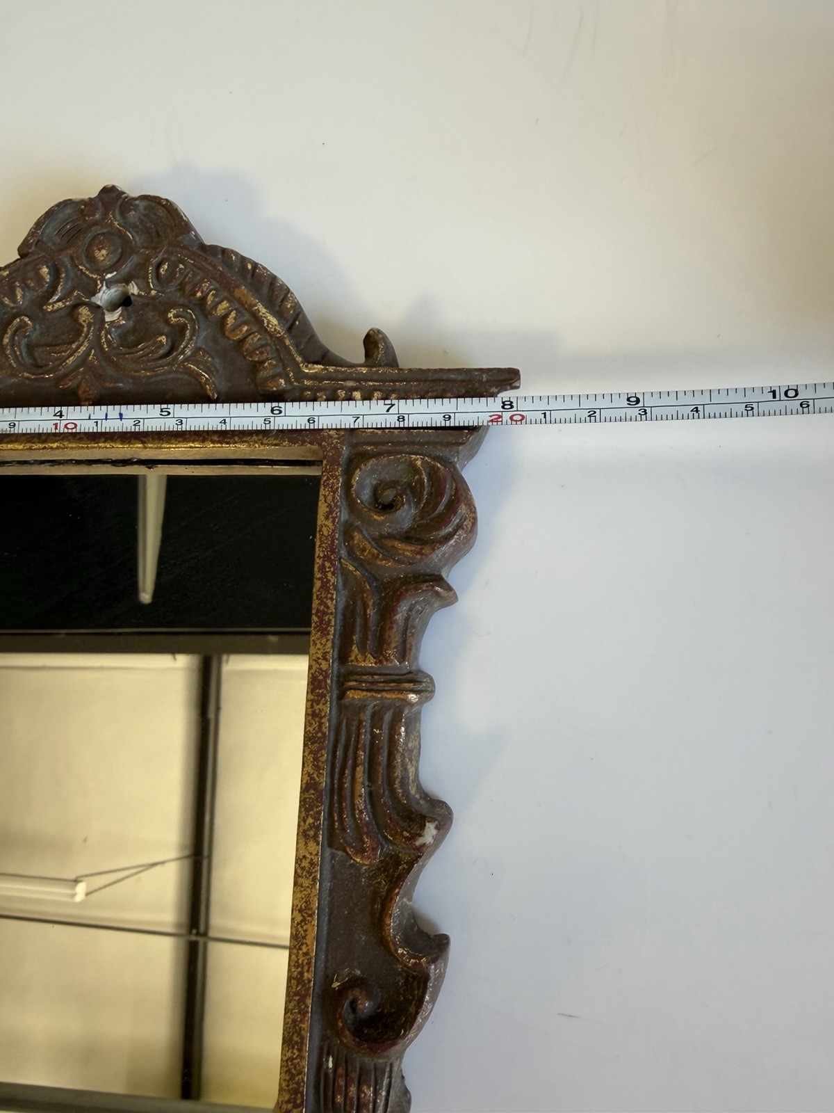 Vintage 1970’s Ornate Gold Baroque Style Wall Mirror-Faux Gold Resin Composite