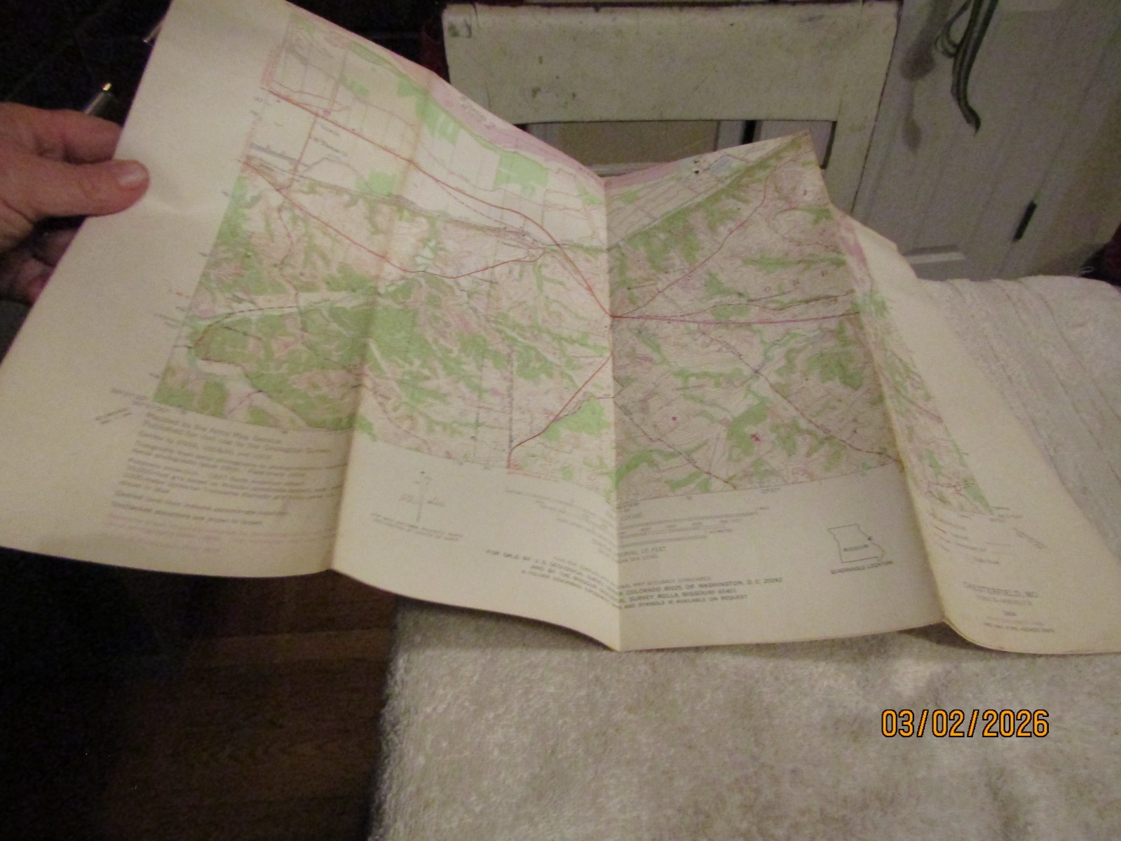 ARMY CORPS OF ENGINEERS Chesterfield MO GEOLOGICAL SURVEY TOPOGRAPHICAL MAP 1954