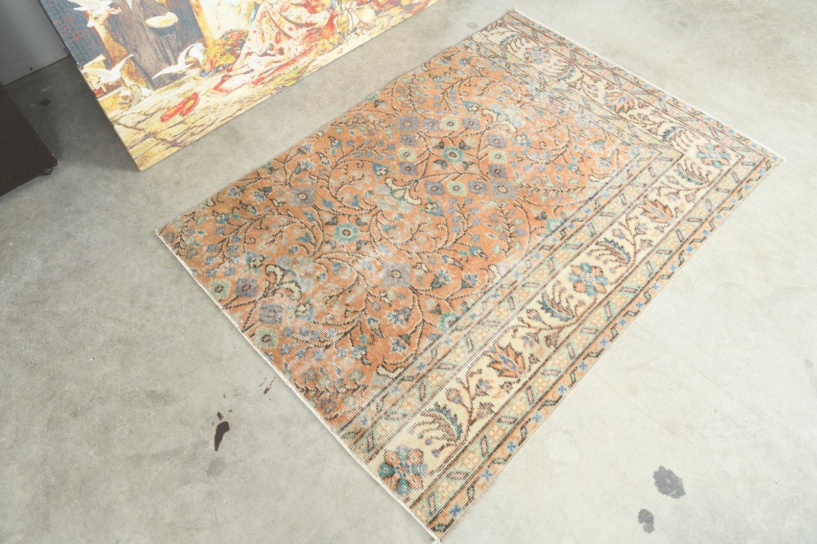 3×5 Turkish Small Rug Hand-Knotted Vintage Area Wool Rug Door Mat Carpet,967