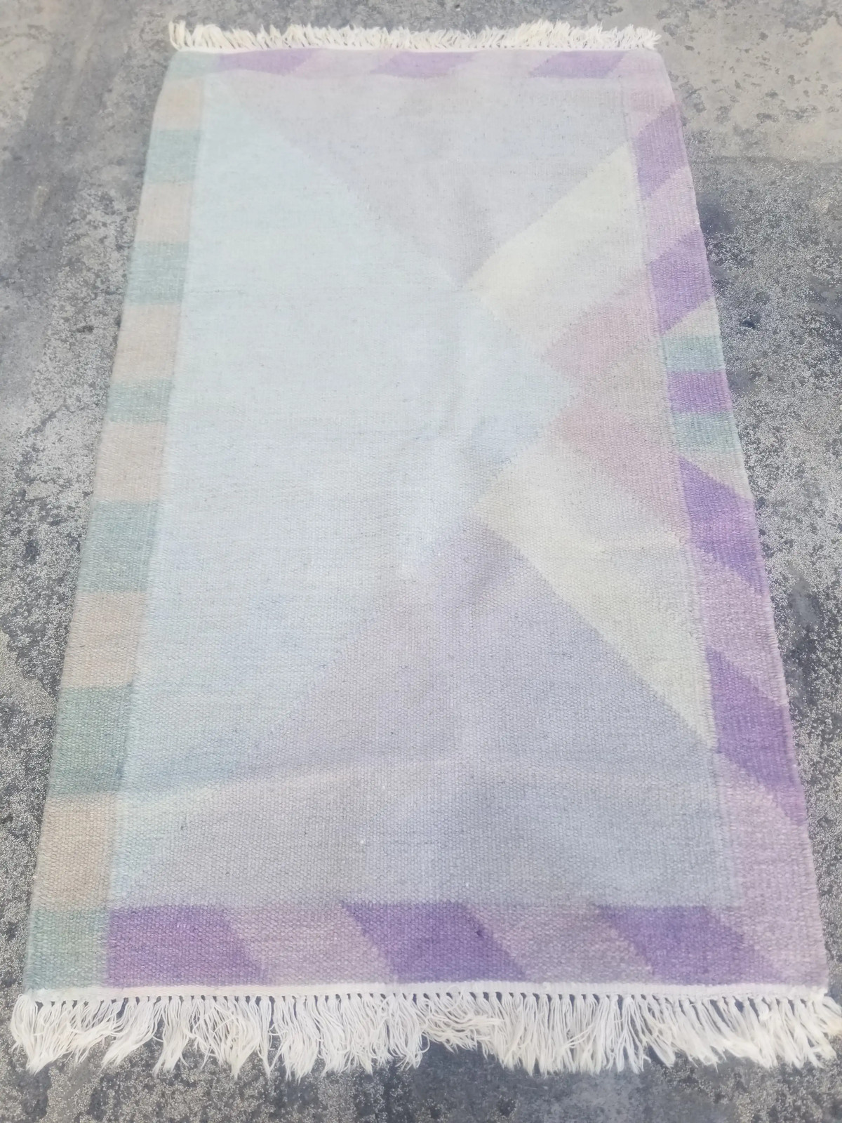 Distressed Vintage Traditional Handmade Oriental Wool Kilim 3.4×2.9 ft