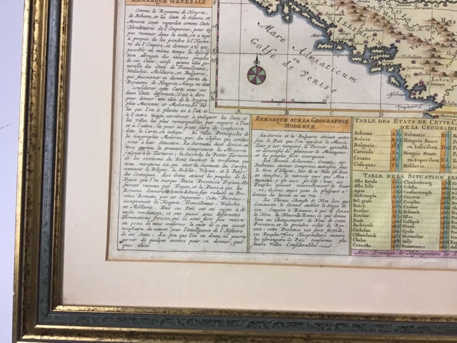 1715 Circa Handcolored Map Balkan’s From Atlas Historique