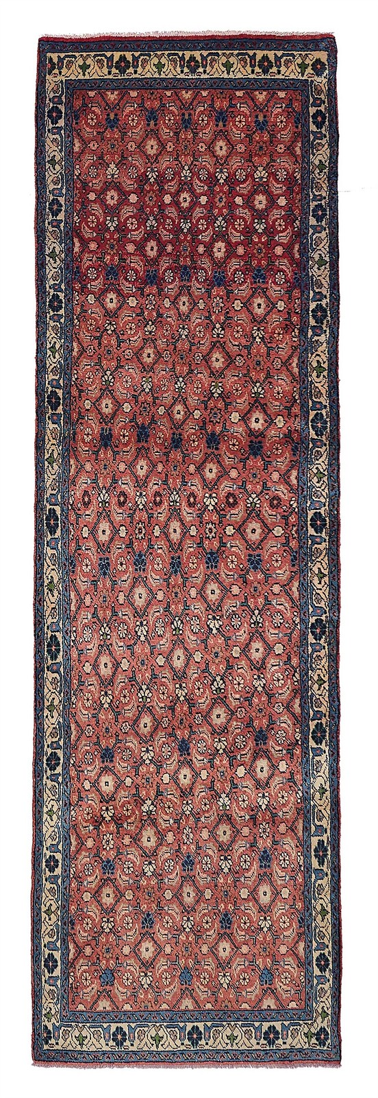 3’2″ x 11’4″ Vintage Hand-knotted Runner Rug Traditional Oriental Wool Carpet