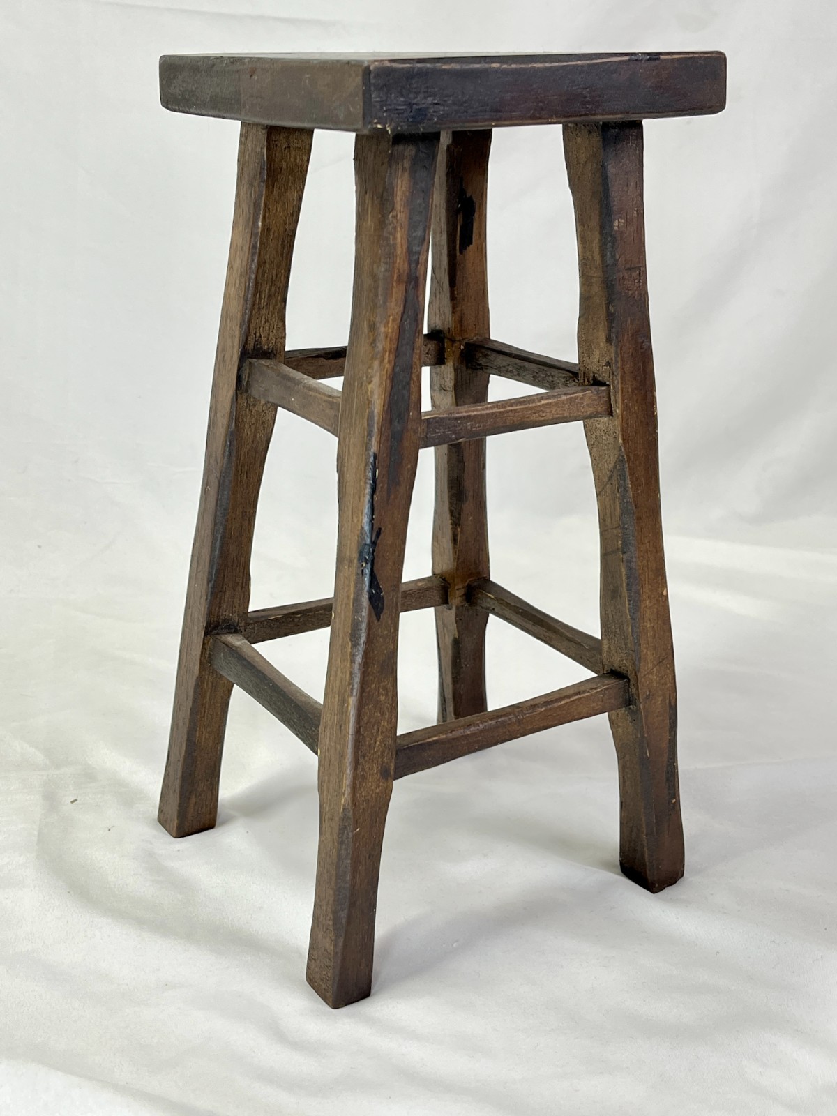 Primitive Handmade Miniature WOODEN STOOL Folk Art Rustic Farmhouse Display