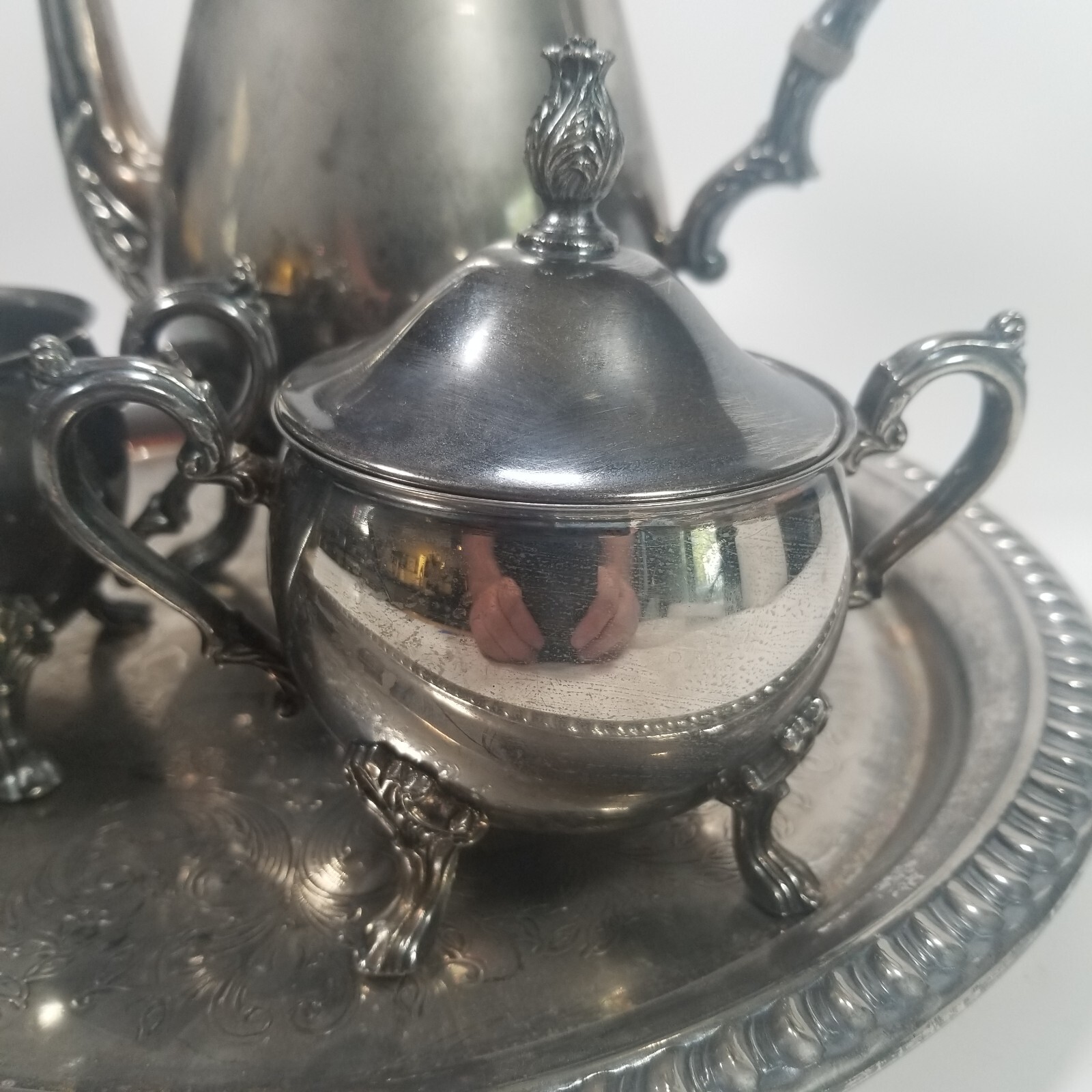 Sheridan Silver plated Tea Set Taunton Silversmiths 4 Pieces with Tray Vintage