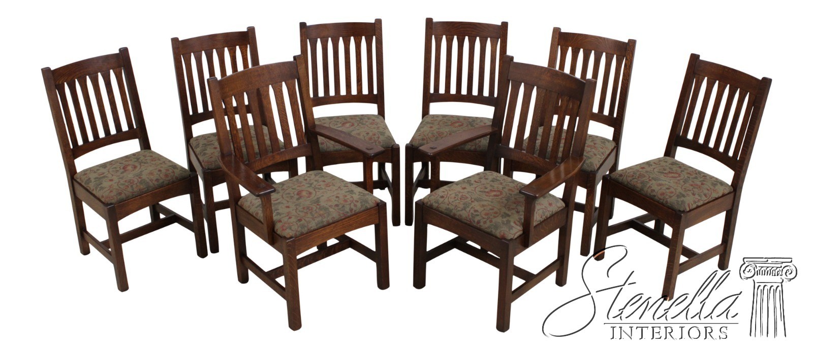 72372: Set of 8 STICKLEY Mission Oak Dining Room Chairs