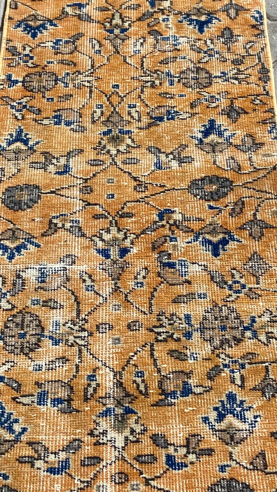 Orange Runner Rug, 1.8×7.1 ft Runner Rug, Kitchen Runner Rug, Turkish Runner Rug
