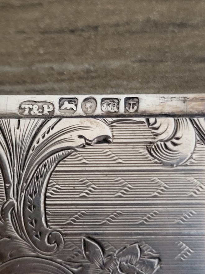 Rare Taylor & Perry 1842 Birmingham Calling Card Case with Stag Engraved 78g