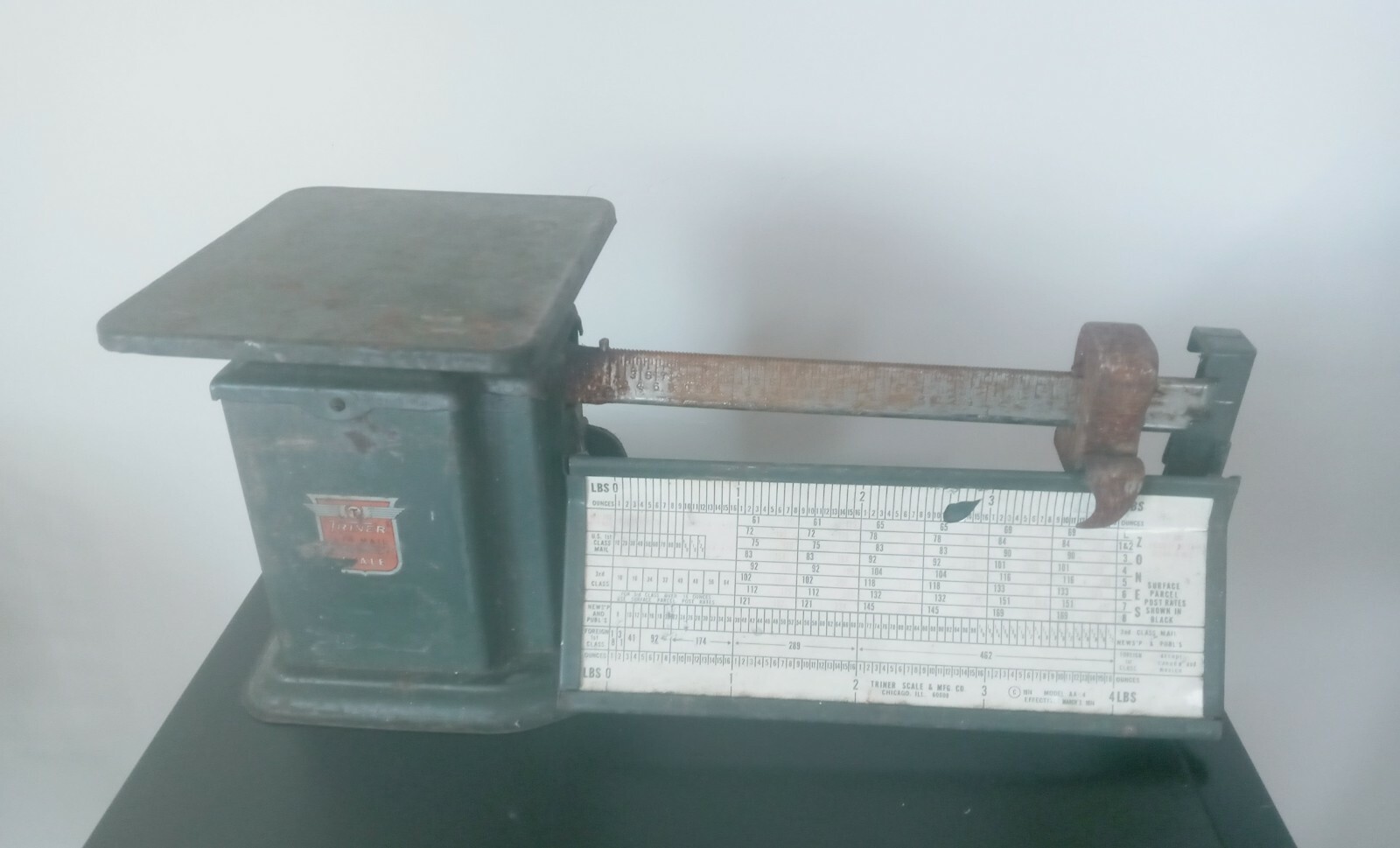 Vintage Triner Postal Scale 1/2 oz. Up To 4 LBS.