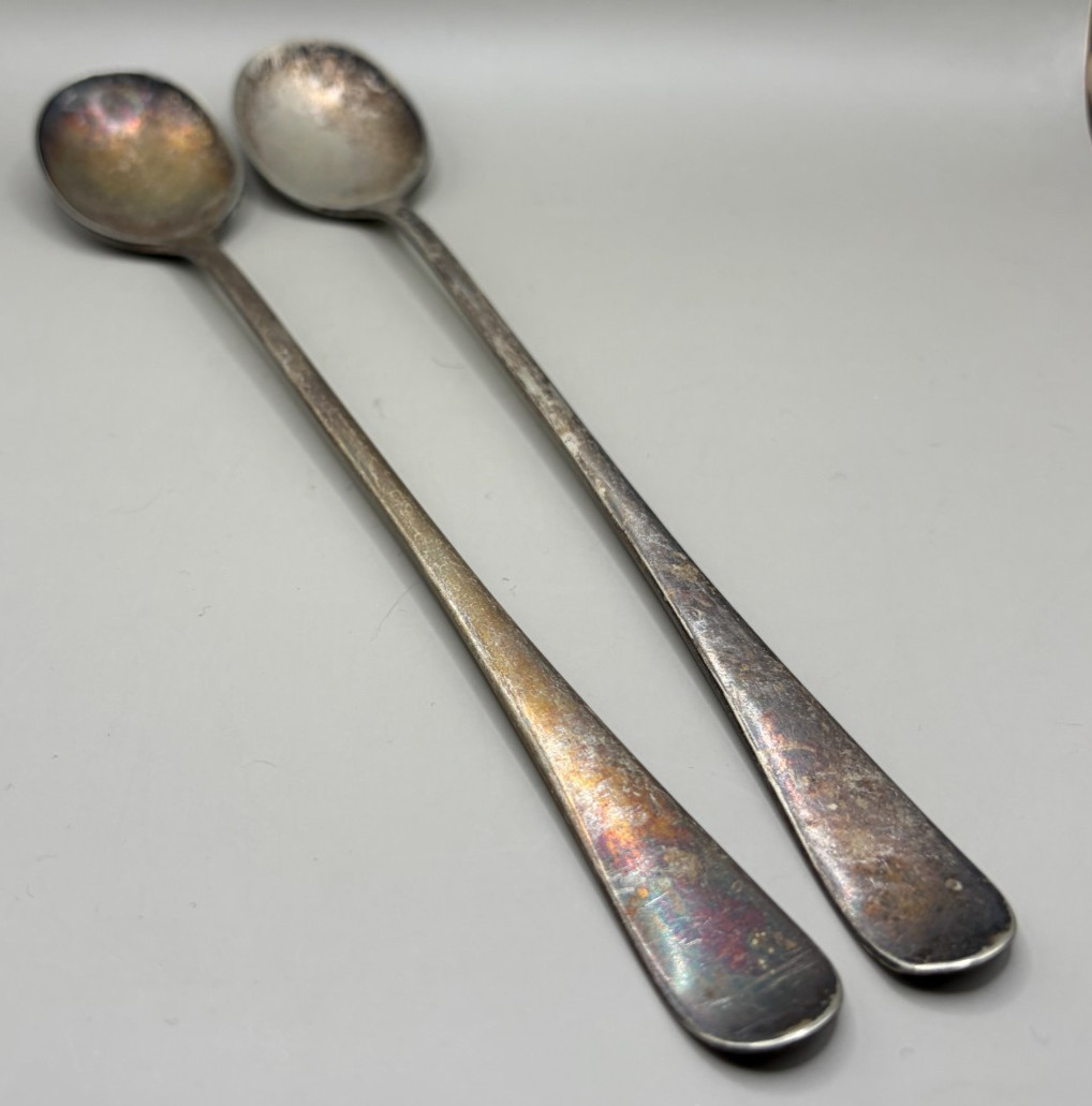 Weidlich Bros Mfg Co W.B.MFG.CO. Silverplate Lot 2 Iced Tea Spoons