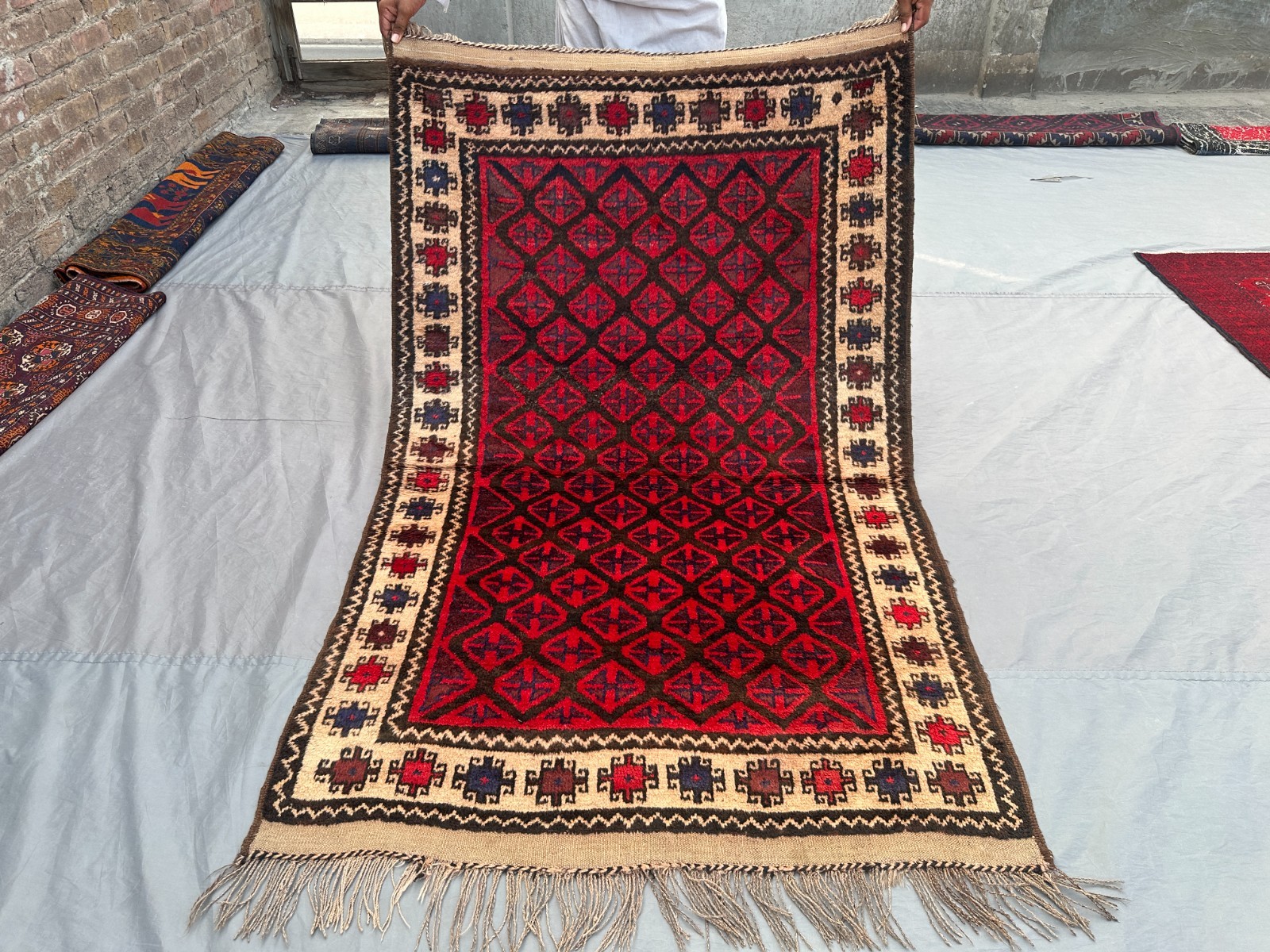 3’9 x 6’1 ft Vintage Afghan Hand Knotted Rug Soft Pile Carpet Living Room Rug