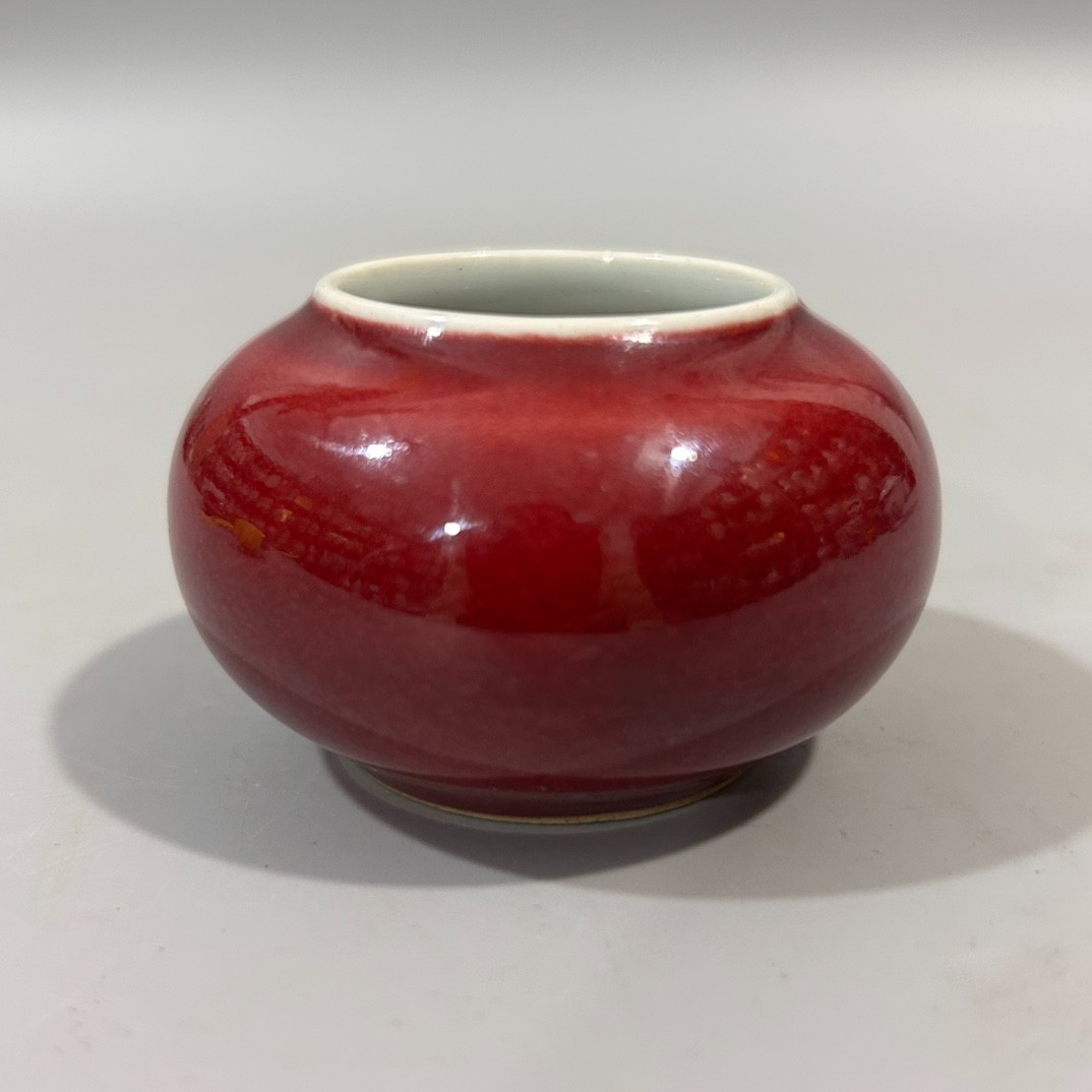 Nice Chinese Antique Art Hand Red Glaze Porcelain Wash