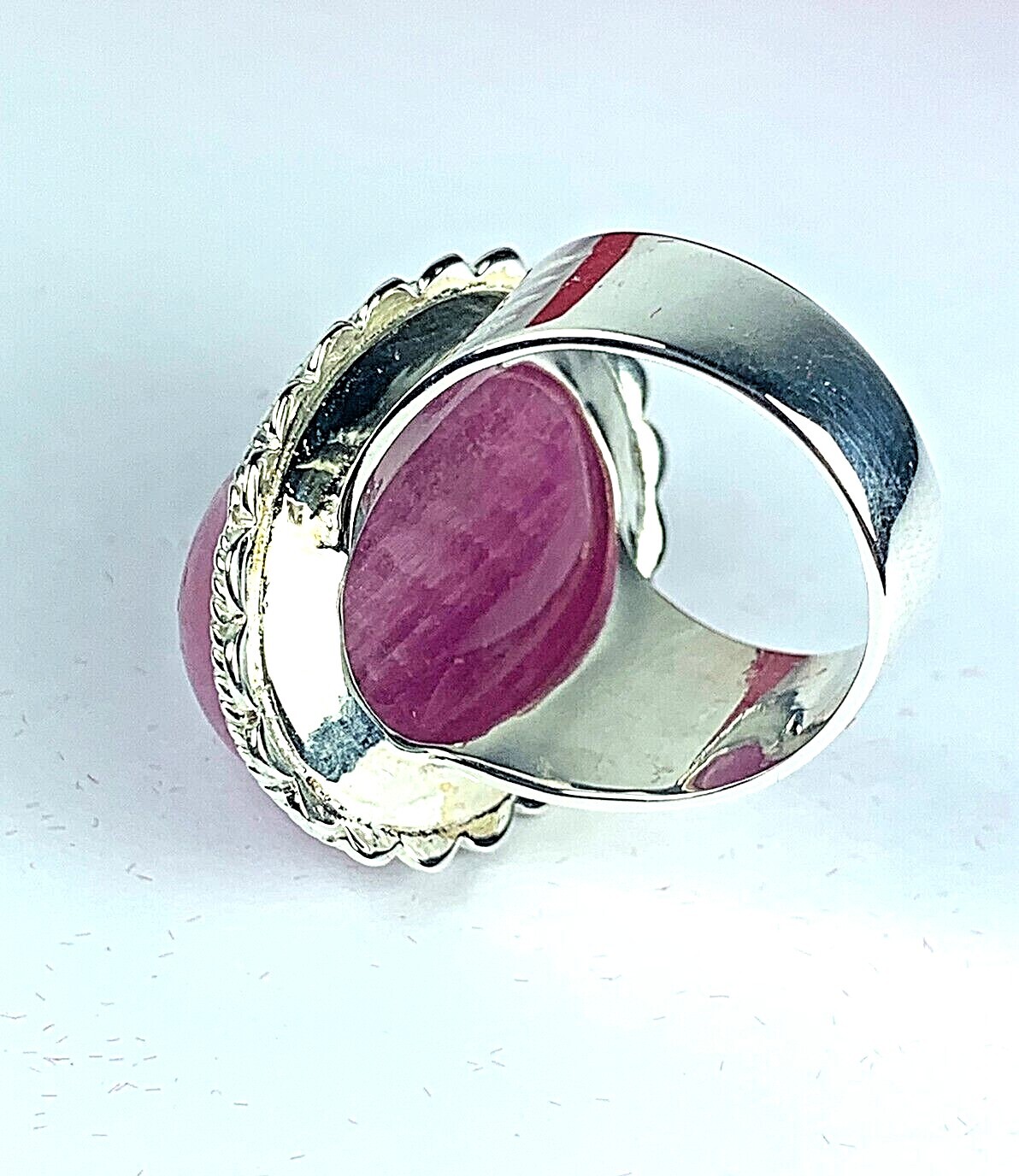 925 STERING SILVER BURMESE RUBY BLESSING HANDMADE RING US-10 FETISH THAI AMULET