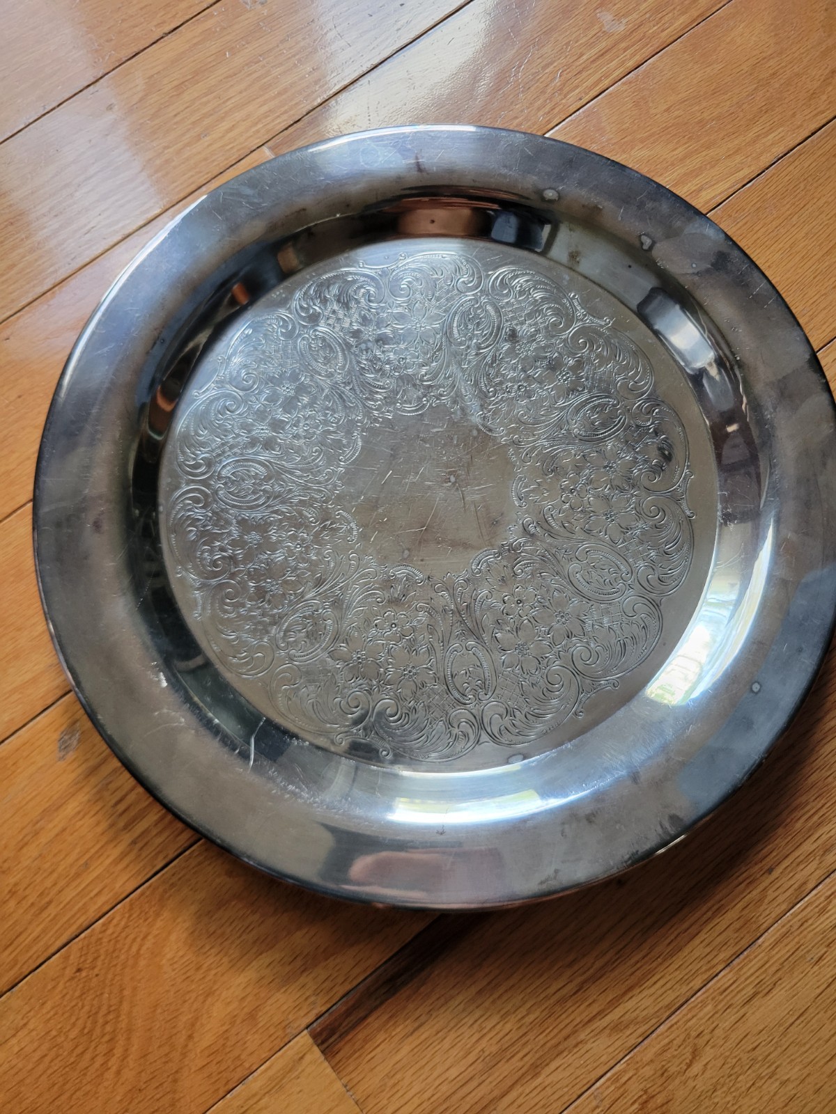 Vintage EPCA Bristol Silver Poole 56 Footed Serving Tray Ornate Victorian Style