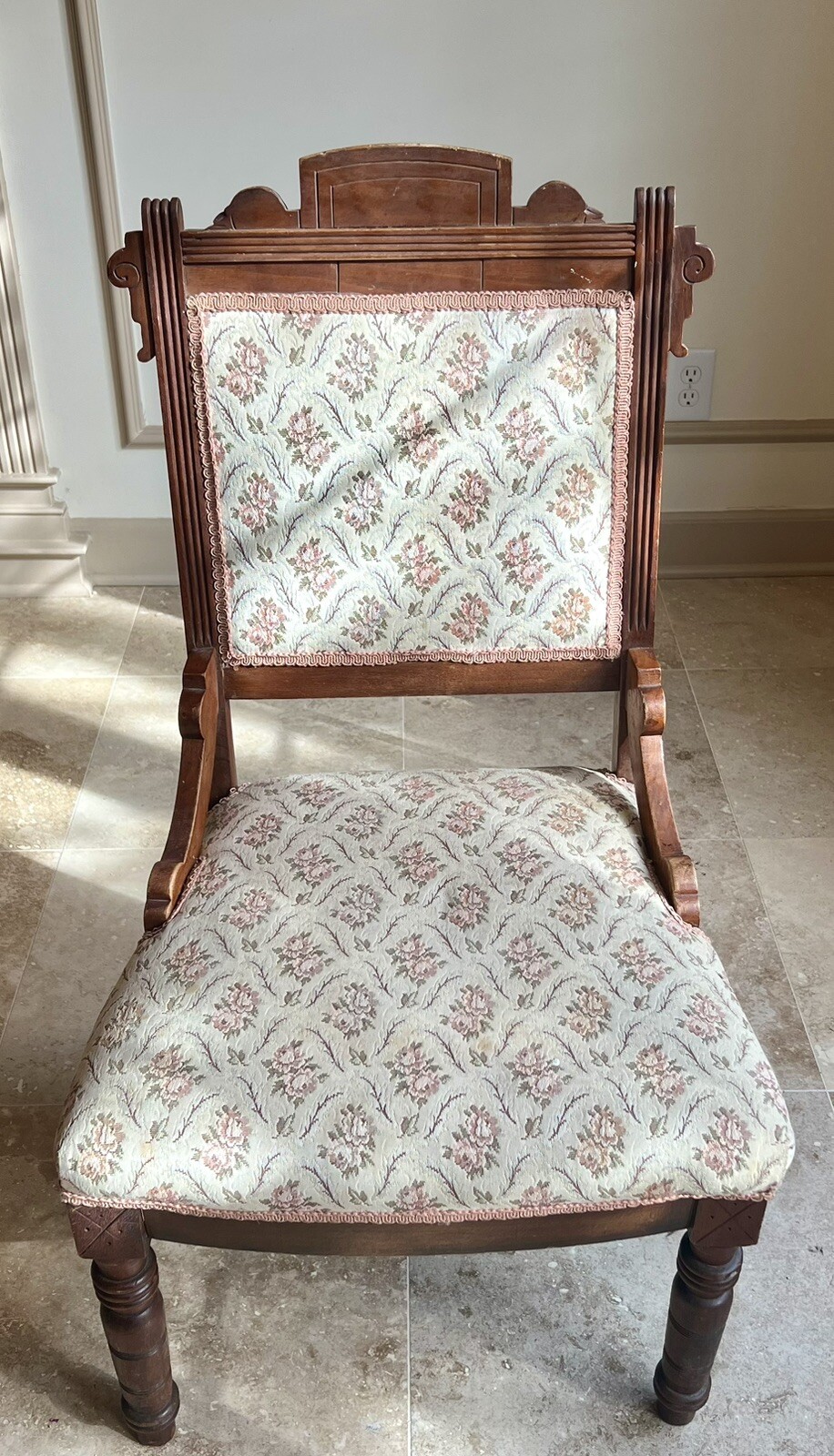 ANTIQUE Victorian EASTLAKE Parlor CHAIR W/ Casters Good To Excellent!