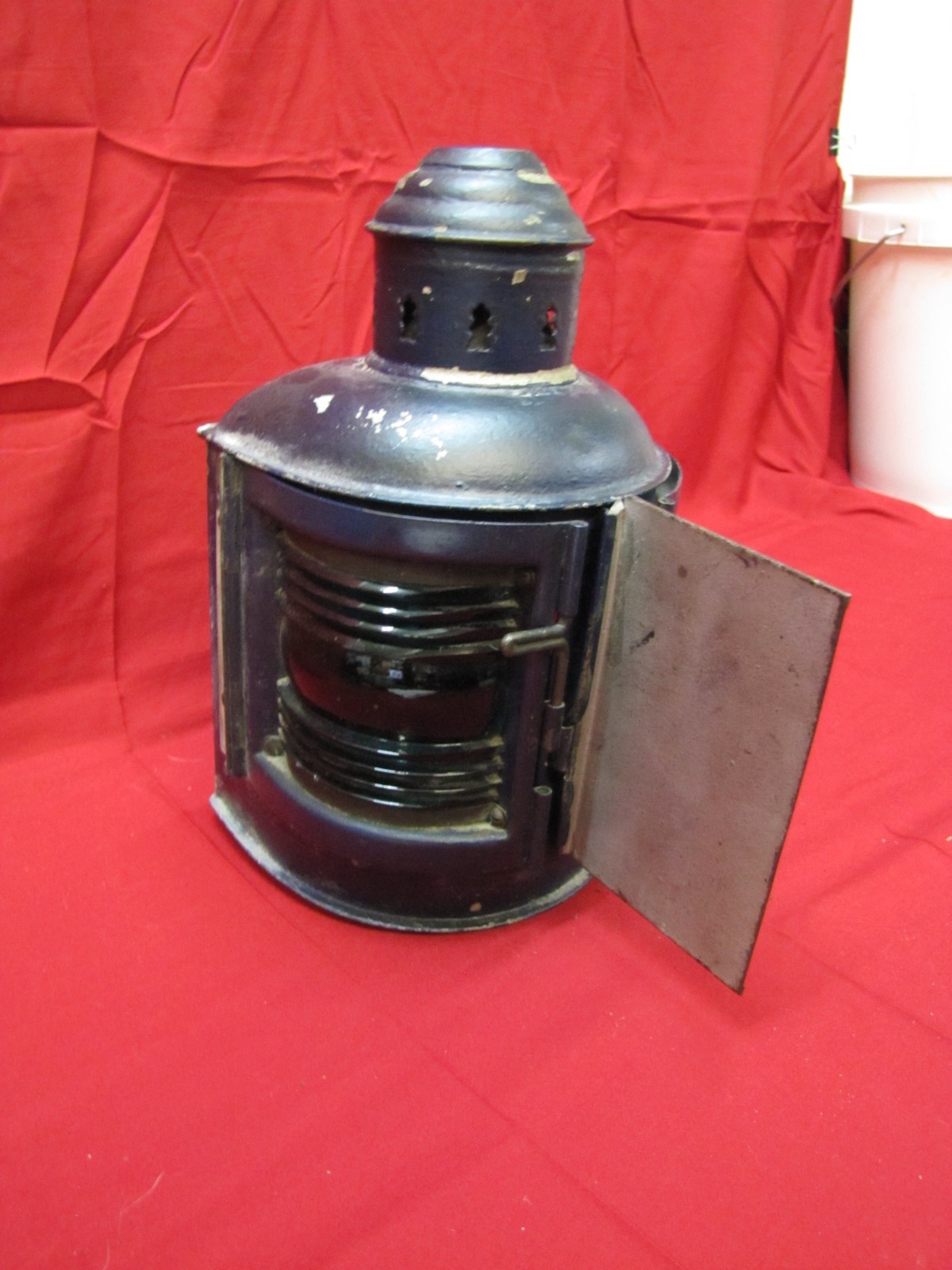 Vintage Perko E-Lite Marine Bow Lantern with Red and Green Glass Panels
