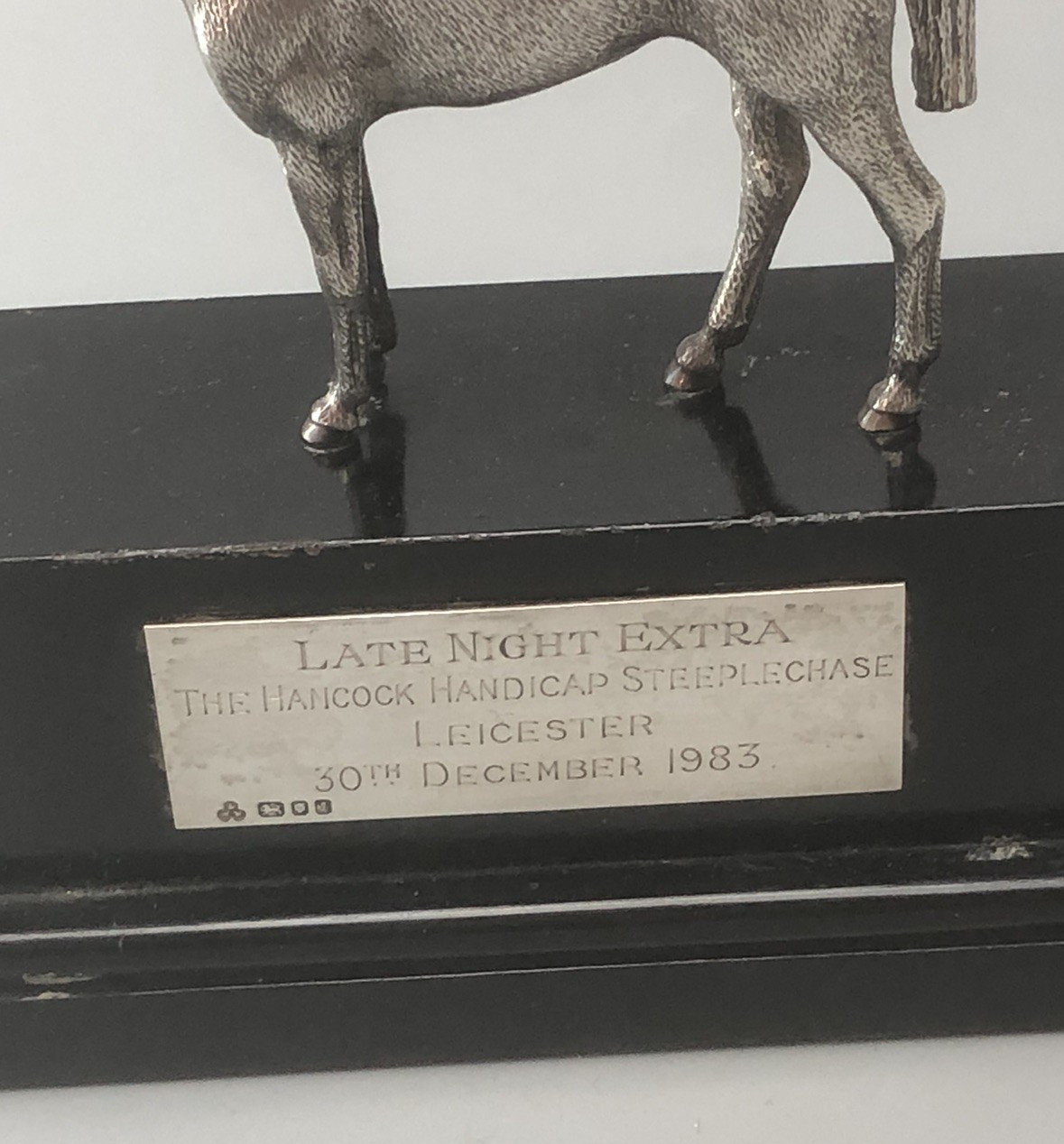 Vintage Solid Silver Steeplechase Horse Trophy Wakely & Wheeler 1983 CLZX