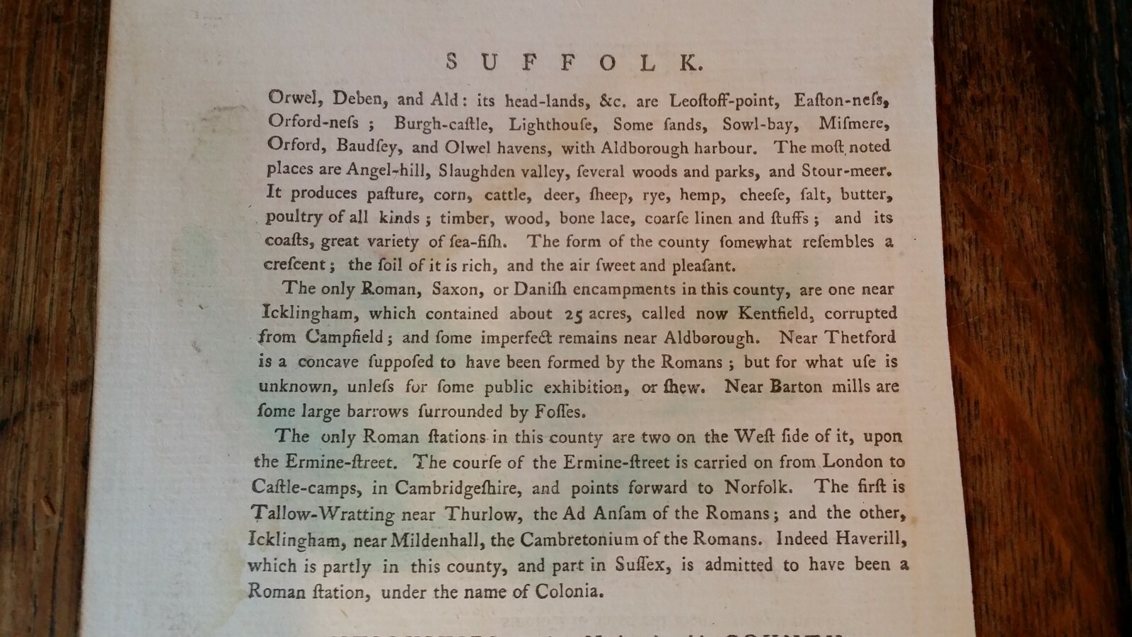 1787 ORIGINAL ANTIQUE COPPER PLATE MAP SUFFOLK – SELLER / GROSE – HAND COLOUR