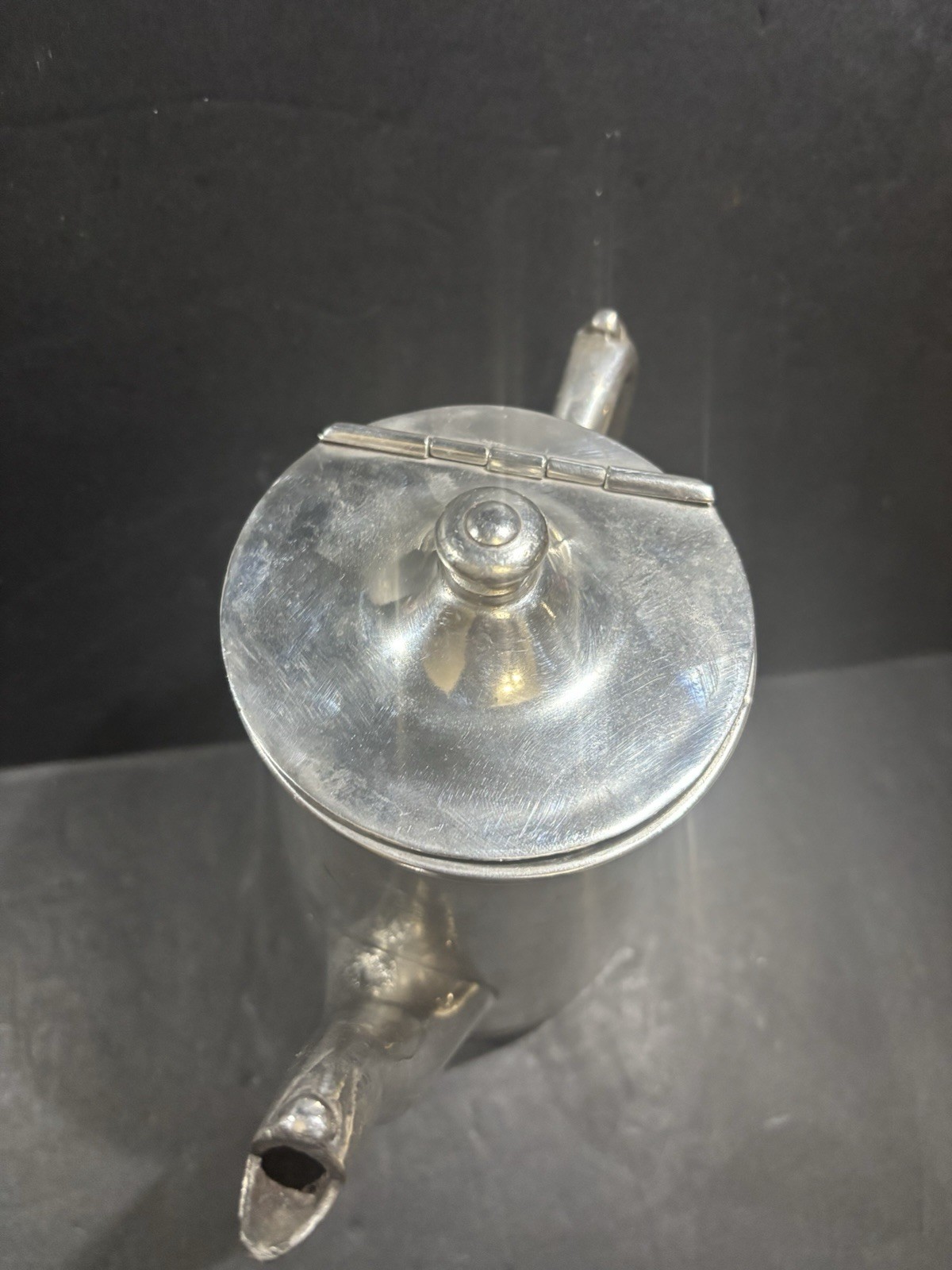 Antique Wear-Brite Silverplate Teapot Hinged Lid Hotelware Pot Rustic Patina