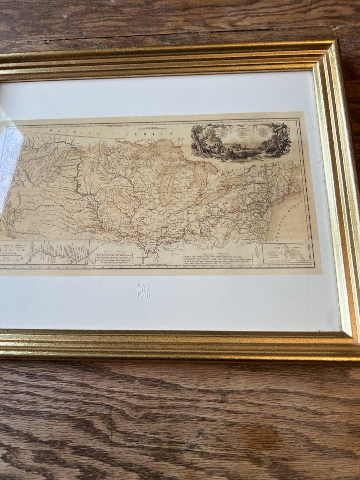 Framed Modern Map Prince Maximillian / Bodmer North American 1832 Expedition