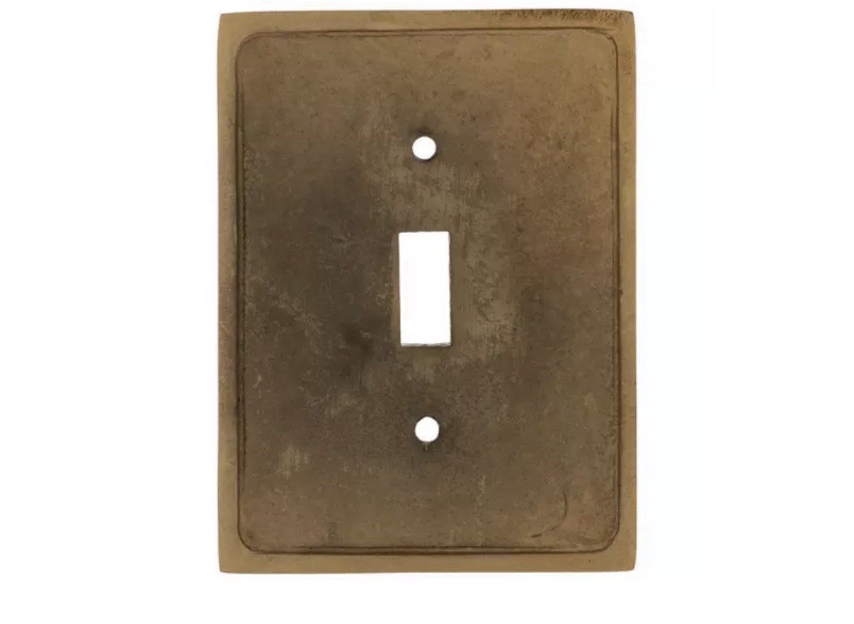 Ornate Gold Metal Scoll Design Single Switch Plate Vintage Design 4.69”X 3.44”