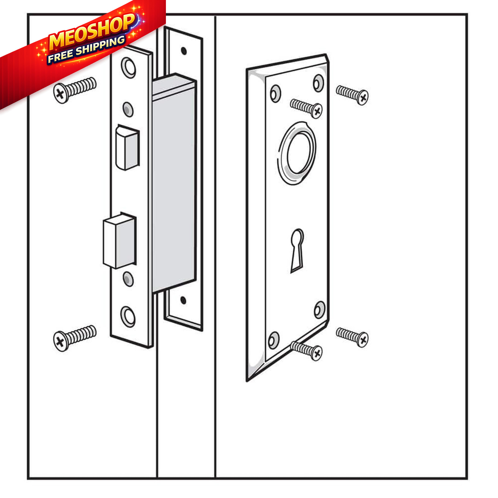 1 Pack Mortise Keyed Lock Set with Classic Knobs, Perfect for Matte Black