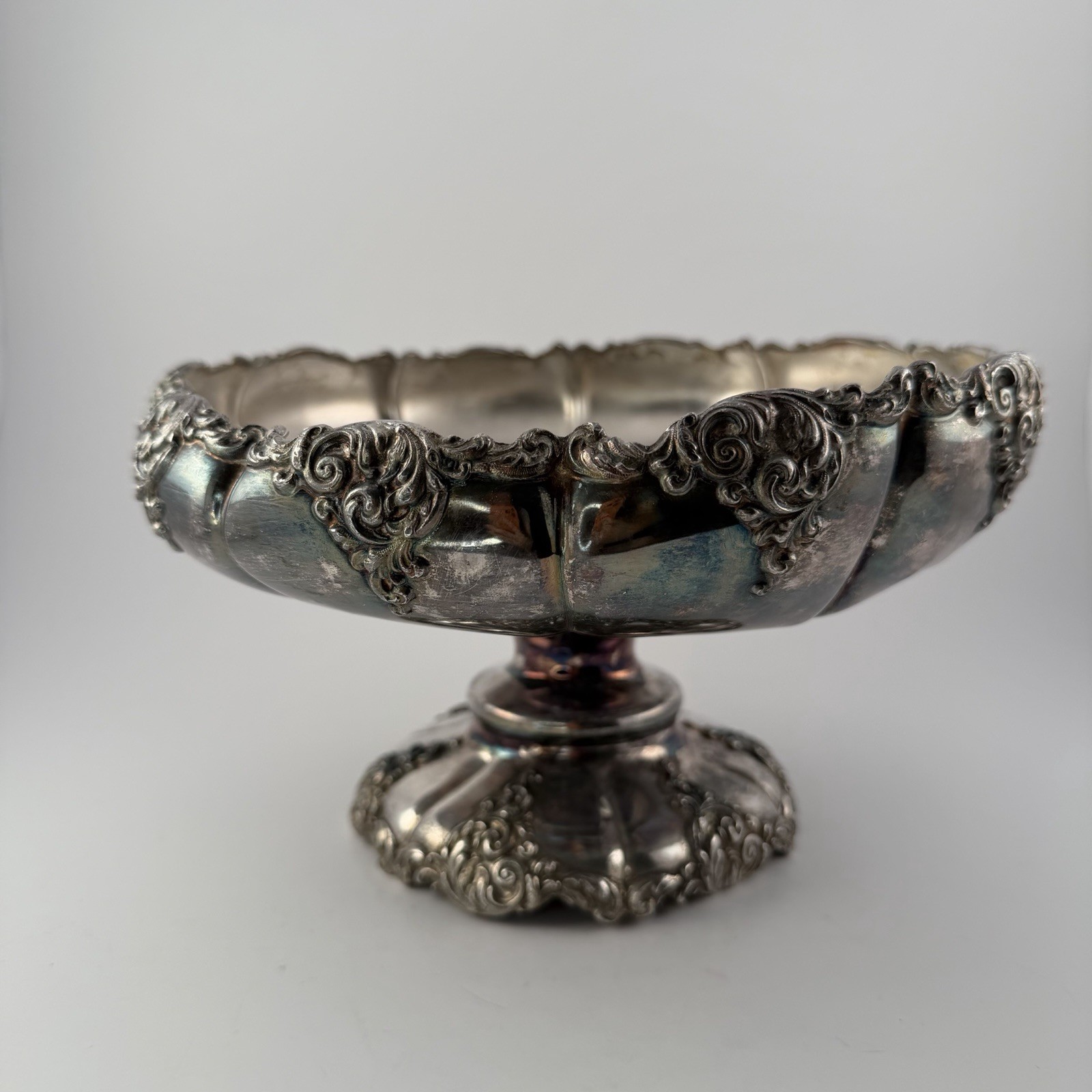 Adelphi Silver Plate Co Quadruple Plate Compote Bowl Platter 9.5″